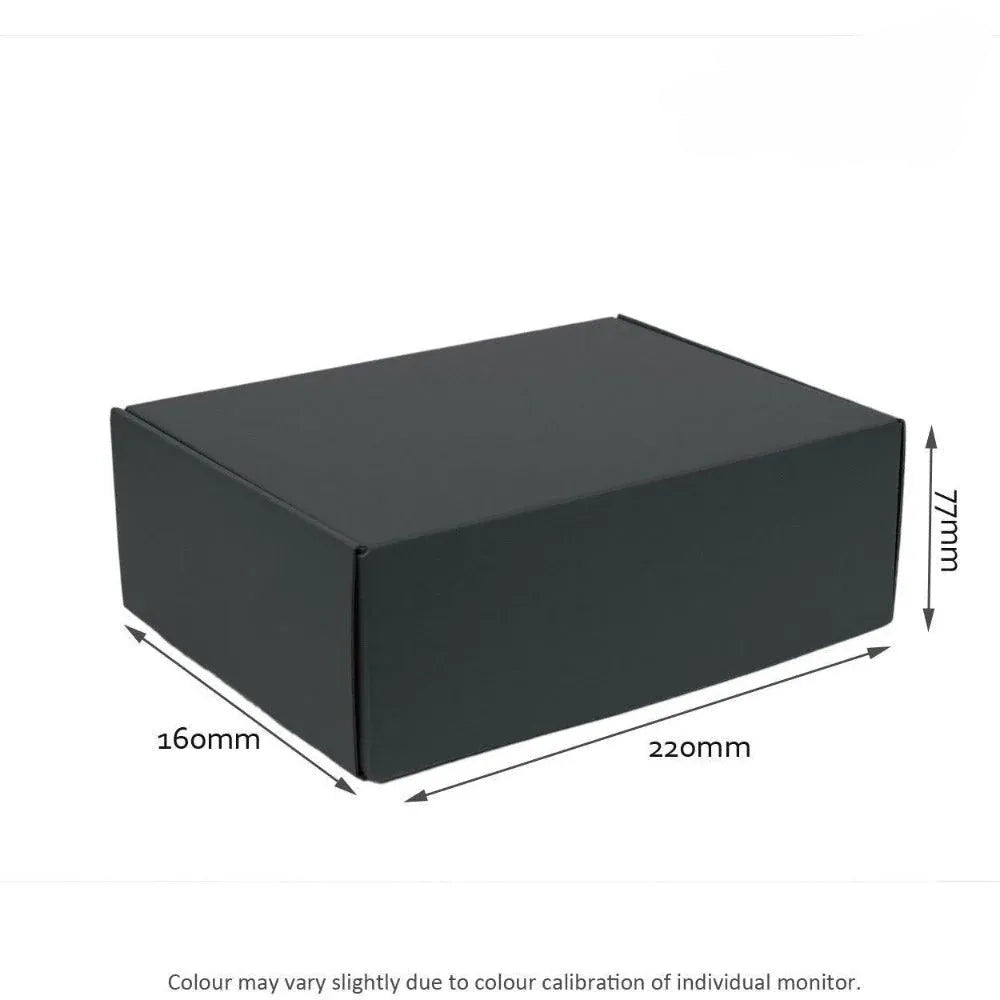 220 x 160 x 77mm A5 Premium Tuck Full Black Mailing Box B195