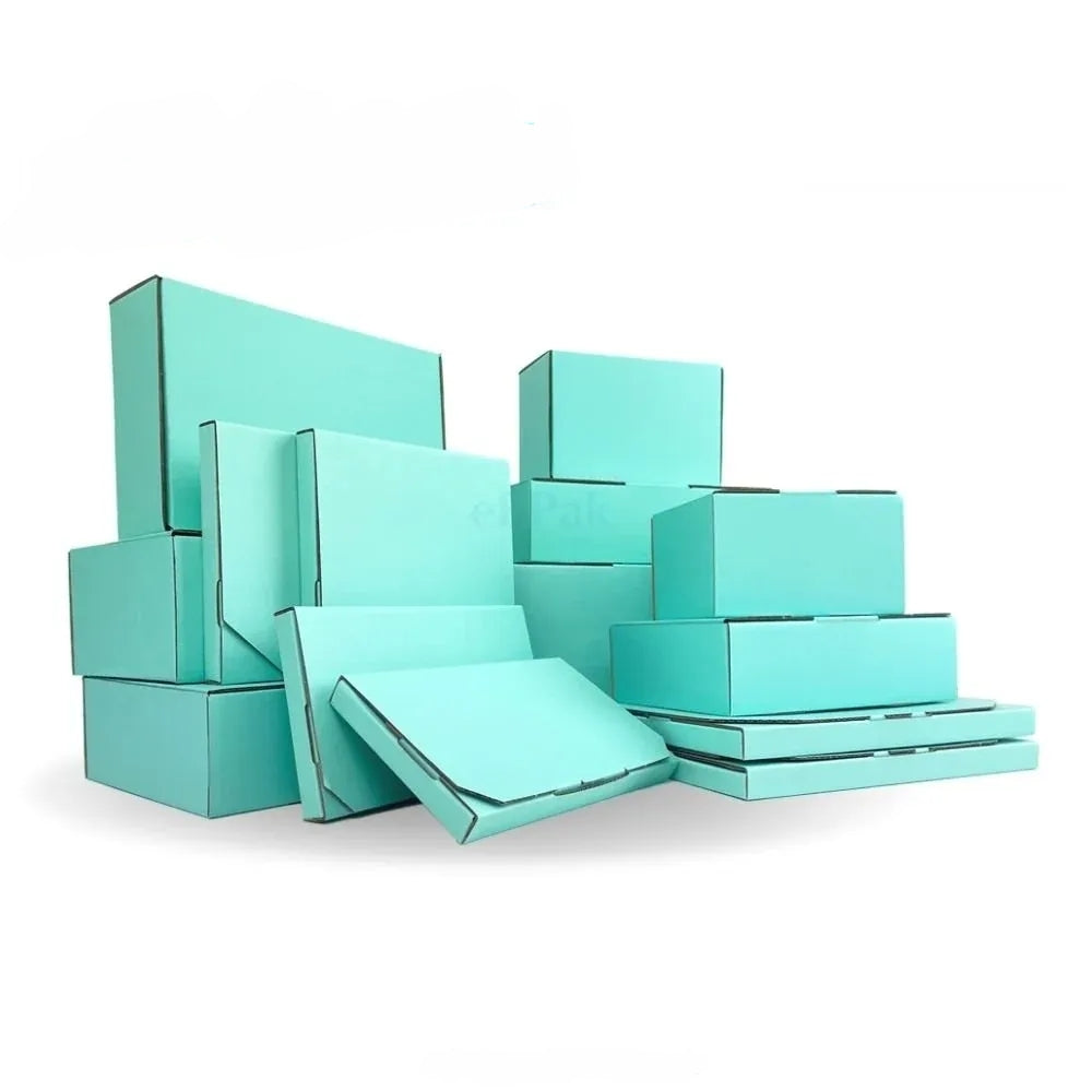 310 x 230 x 105mm A4 Die cut Mint Blue Mailing Box B325