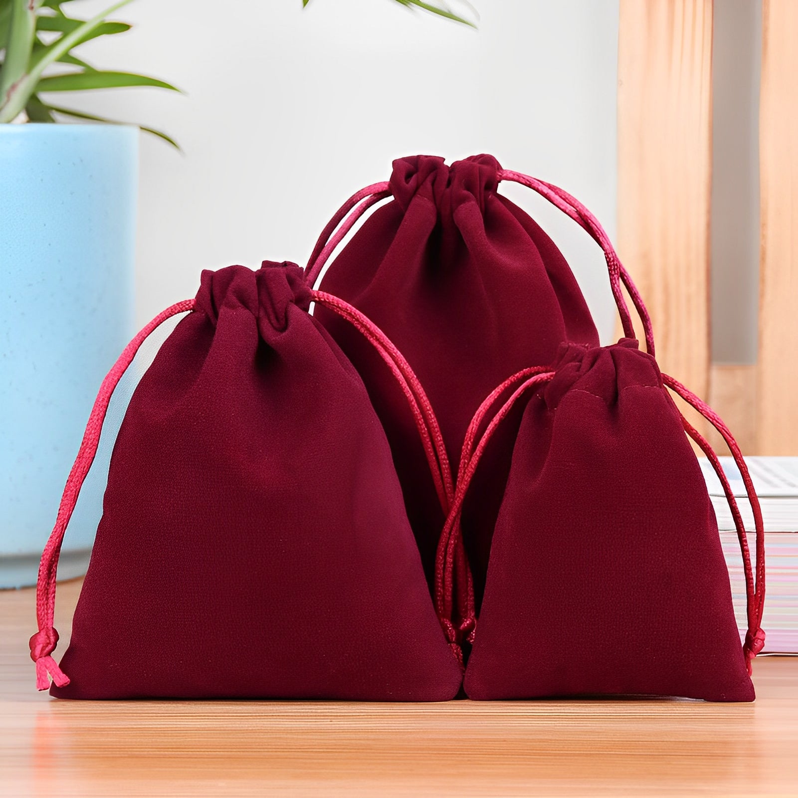 Velvet Bag 50x70mm Wine Red M285 x 200pcs