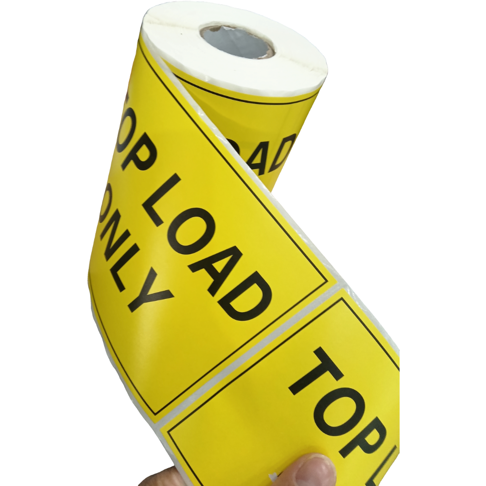 Top Load Only Labels 100 x 150mm Yellow Sticker 500pcs