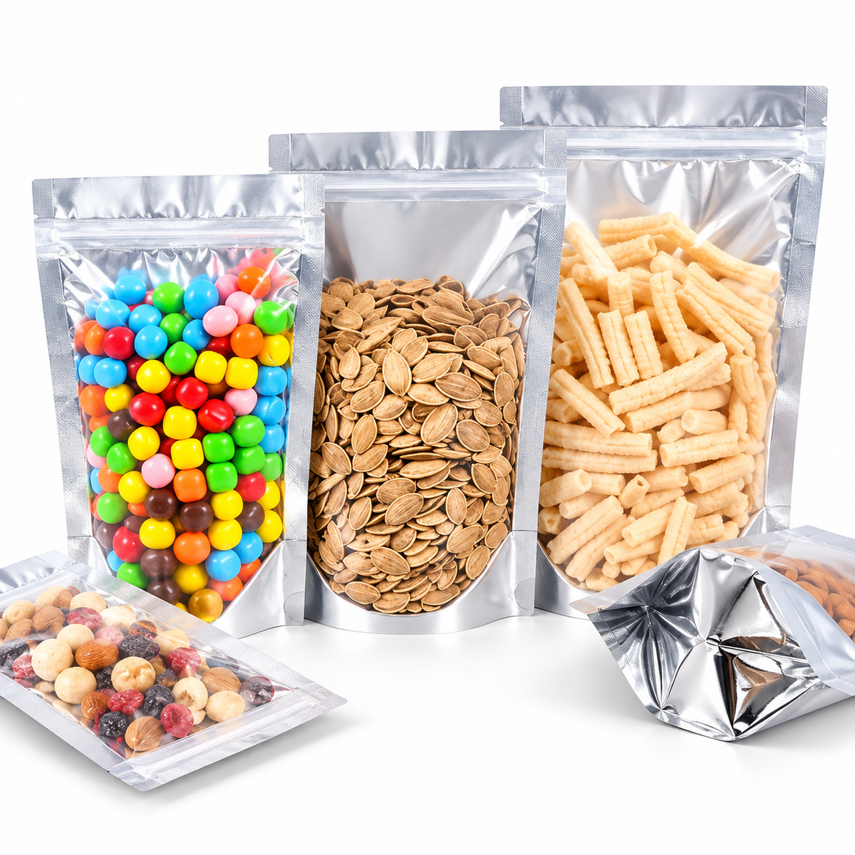 Aluminum Foil 180x260mm Zipper Stand Up Food Pouches Bags M262 x100
