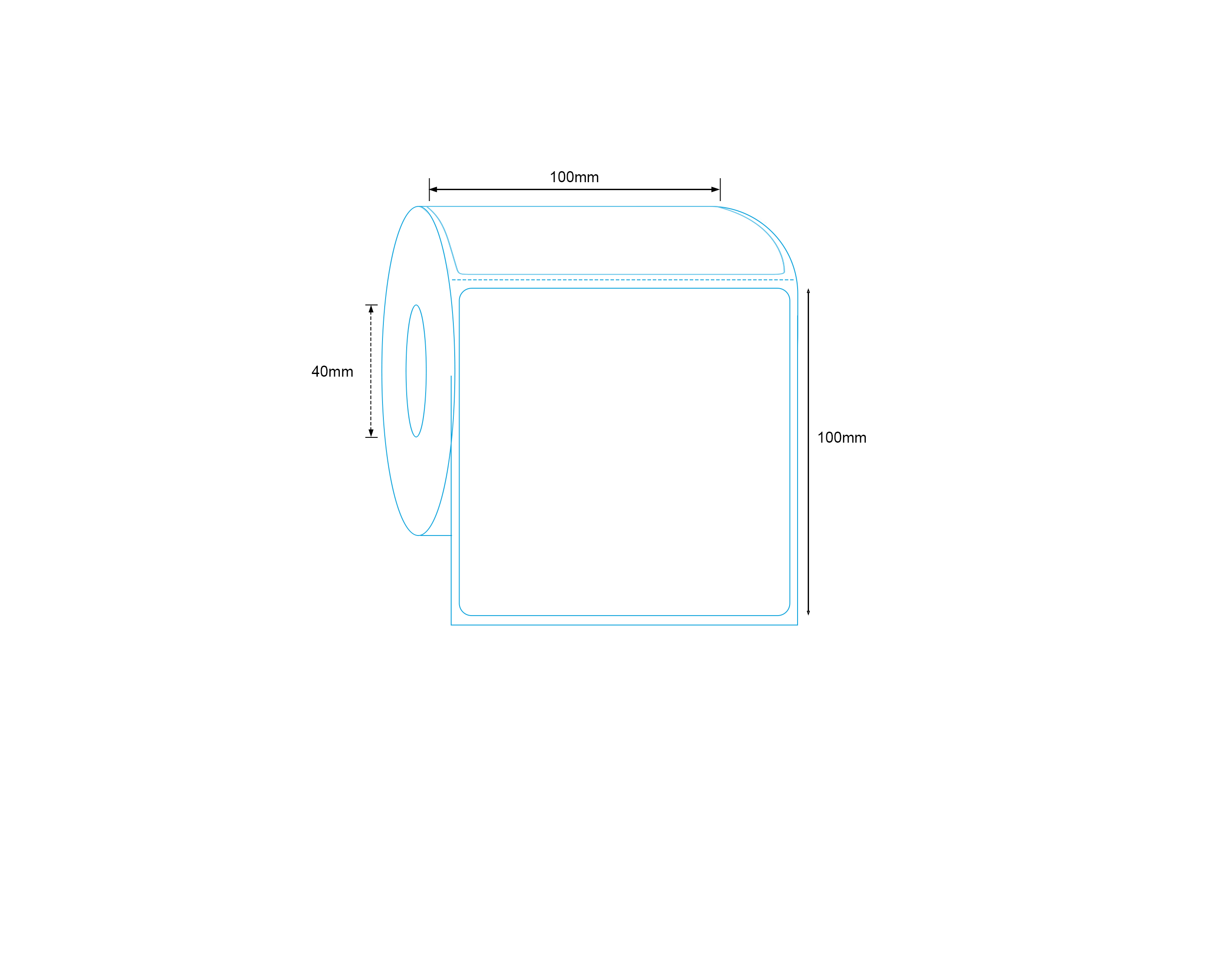 Direct Thermal Label 100mm x 100mm 500 Labels per Roll A113
