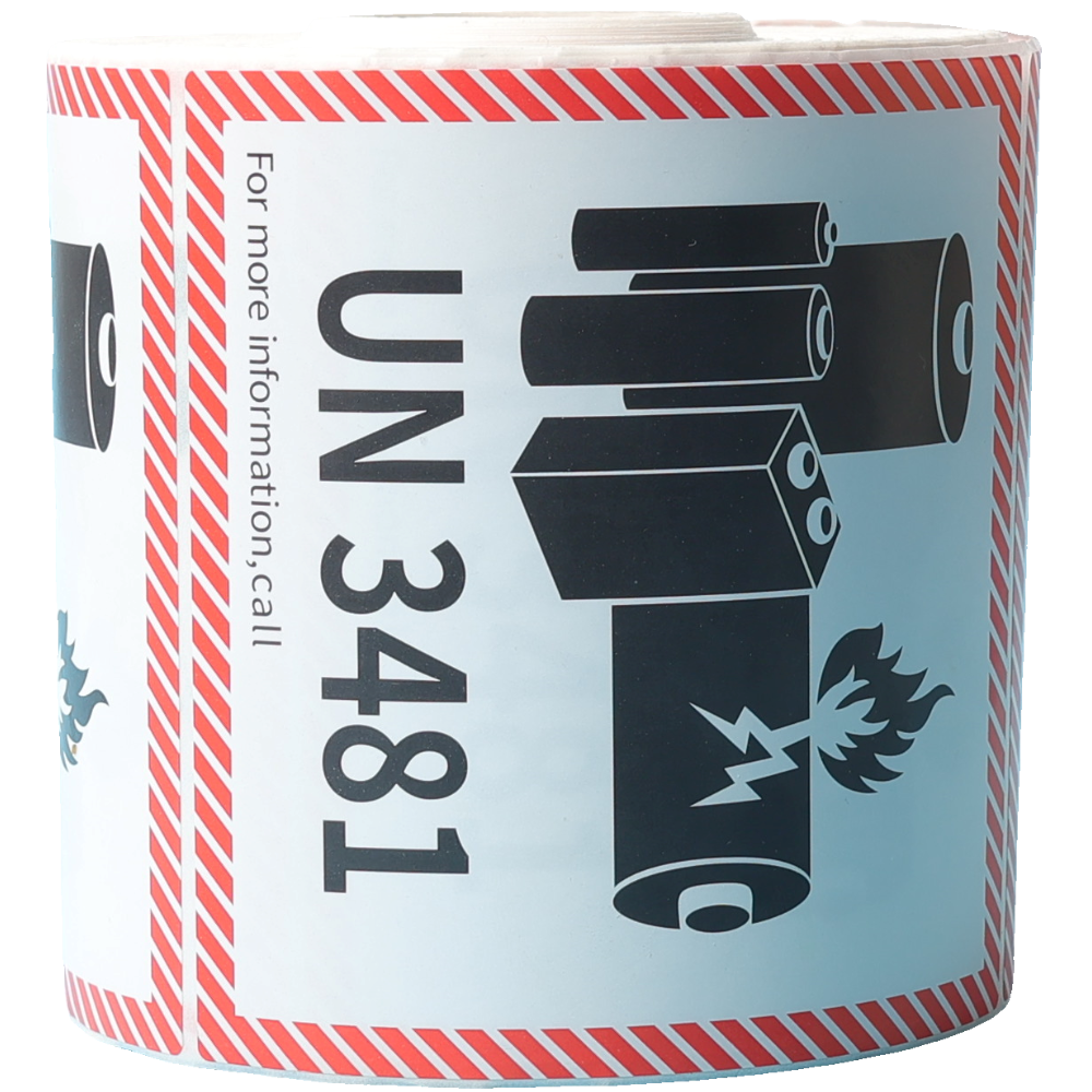 100x100mm Lithium Battery Mark Label UN 3481, Roll of 500 - photo 2