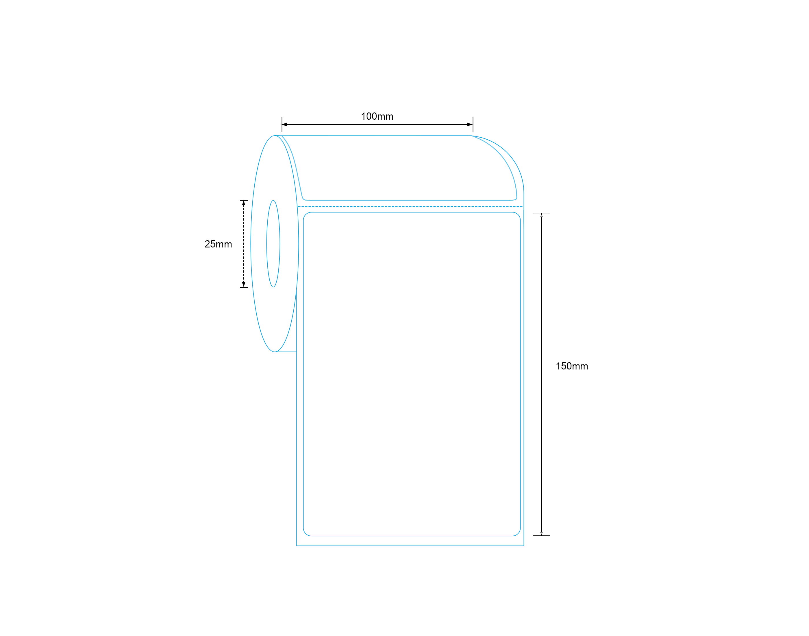 Direct Thermal Label 100 x 150mm 350 Labels x16