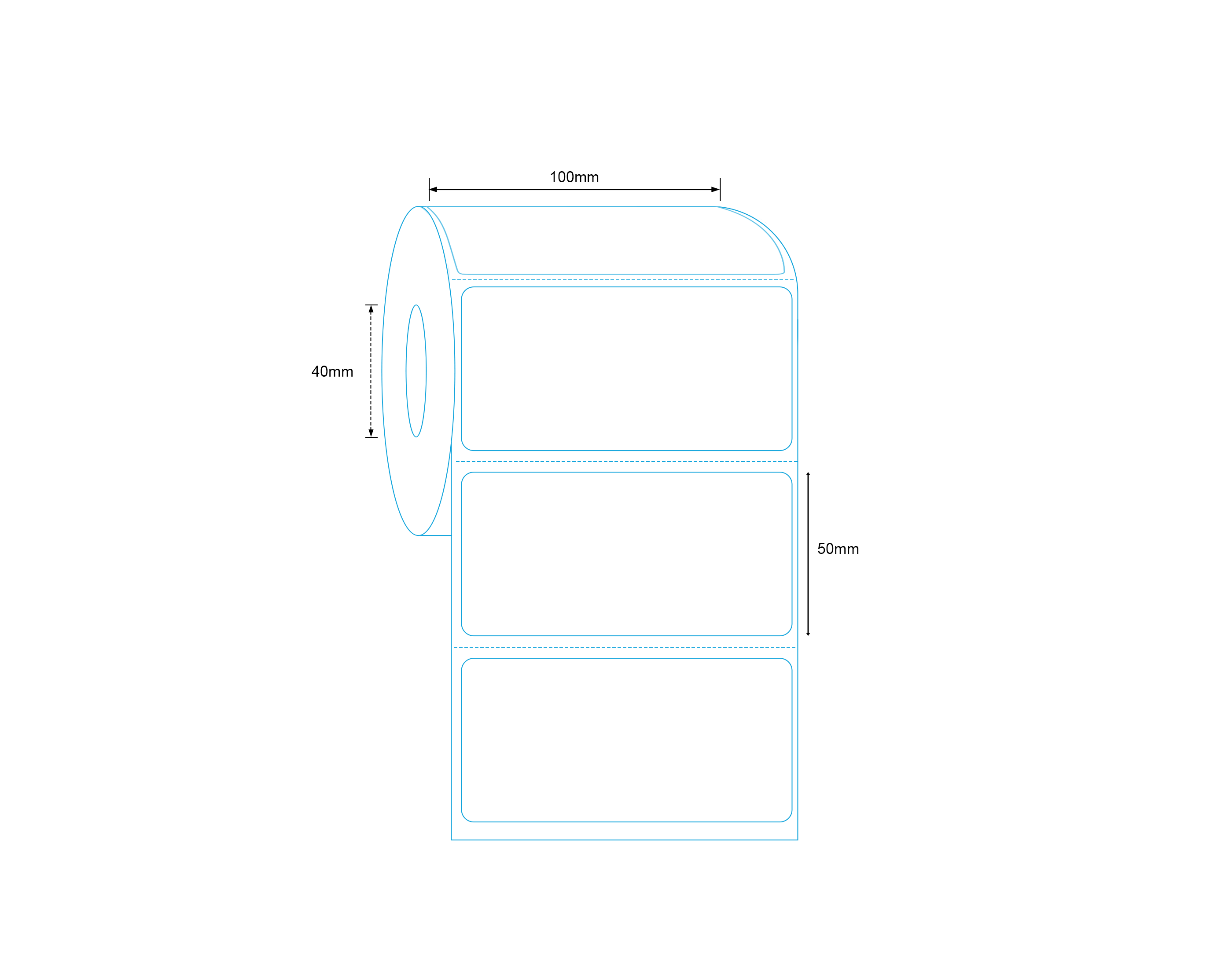 Direct Thermal Label 100x50mm 950 Labels x16 Rolls