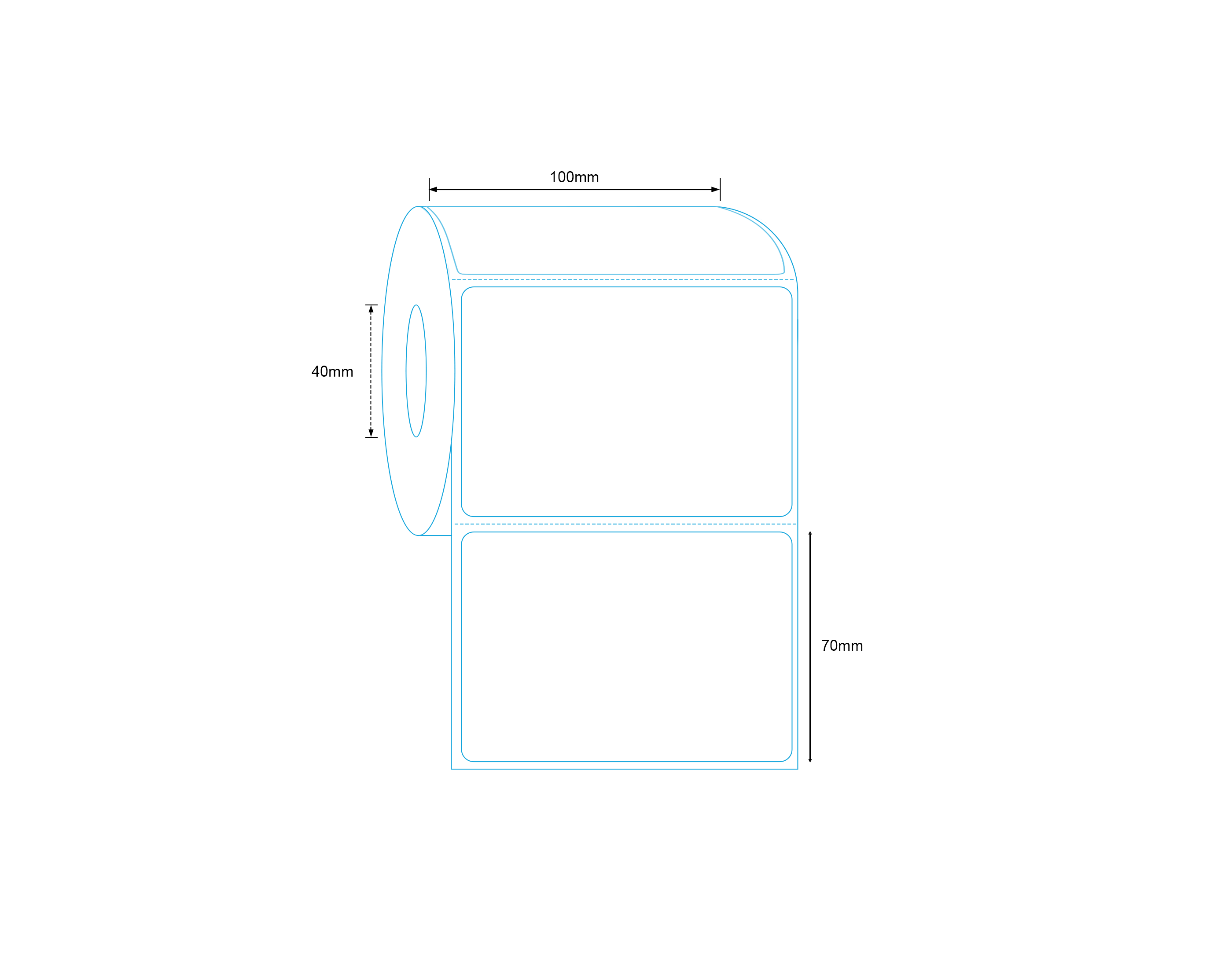 Direct Thermal Label 100mm x 70mm 600 Labels per Roll