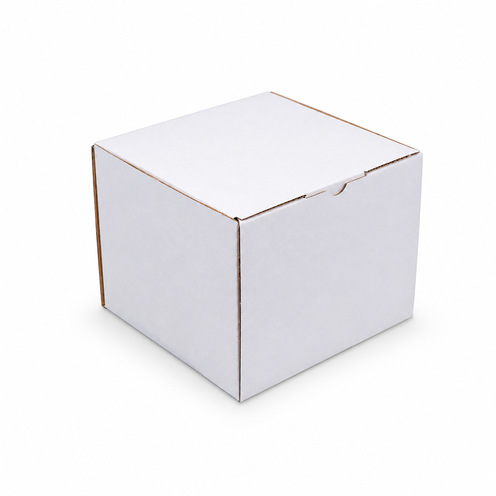 White Die Cut Mailing Box 120 x 120 x 95mm B531 (Cubic 500g)
