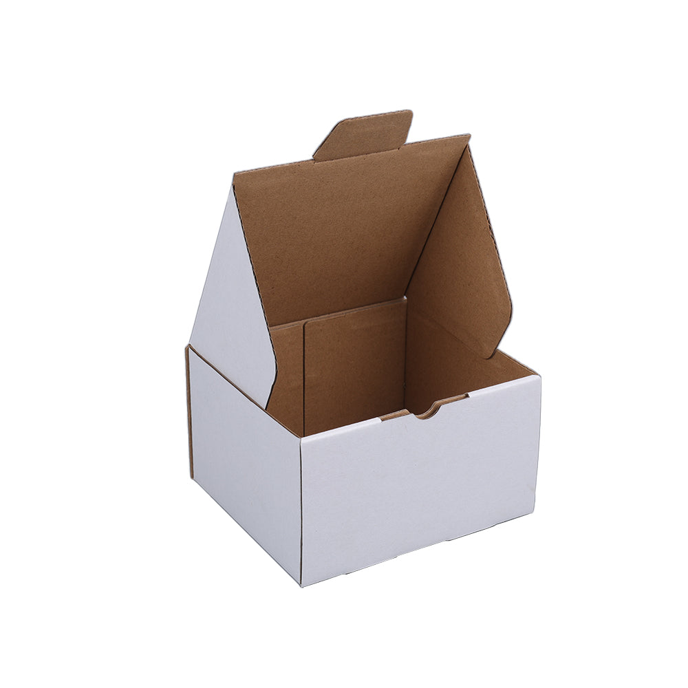 Mailing Box 130 x 115 x 75mm Die cut White B234