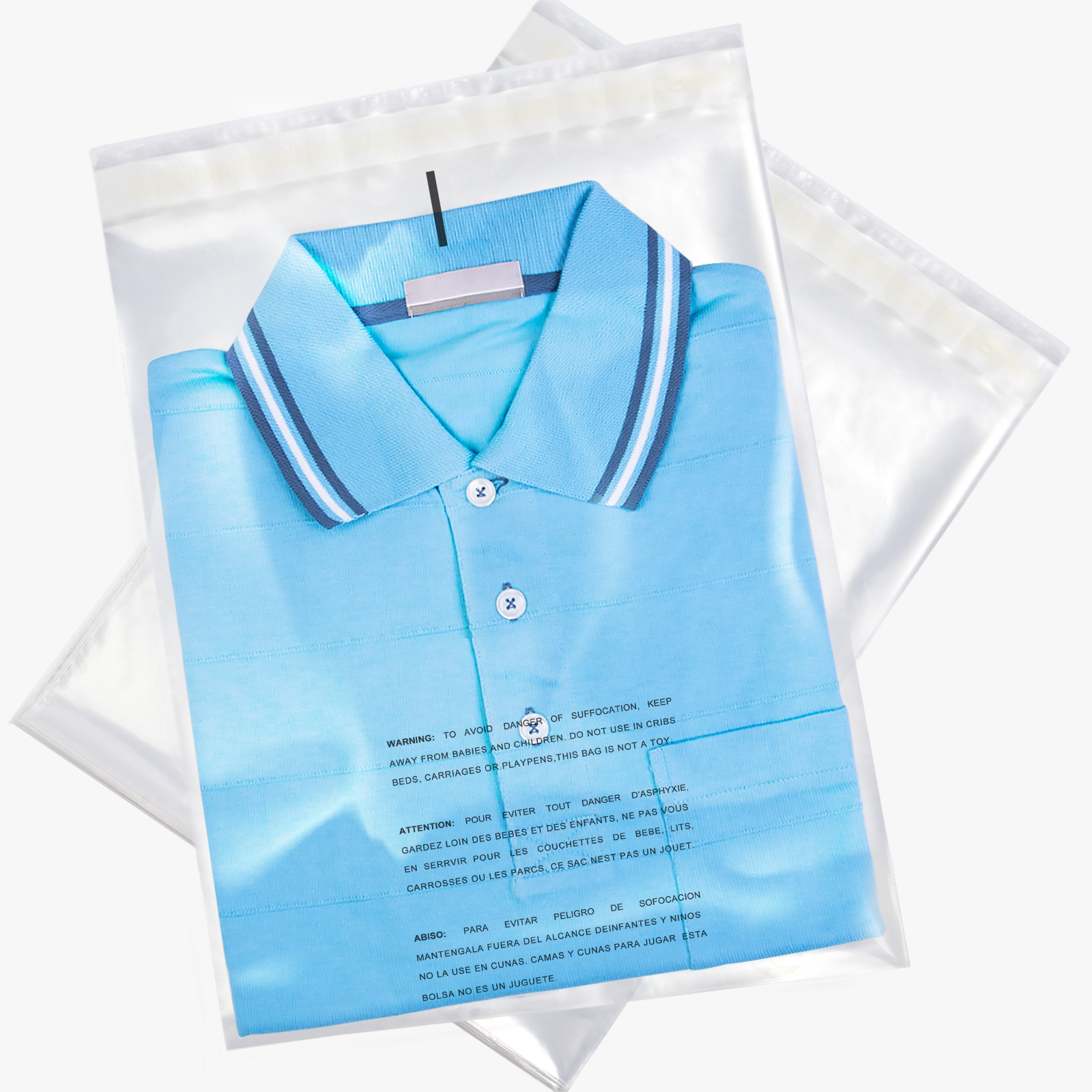 Self Seal Poly Bag 127mm x 254mm with Suffocation Warning for Amazon FBA