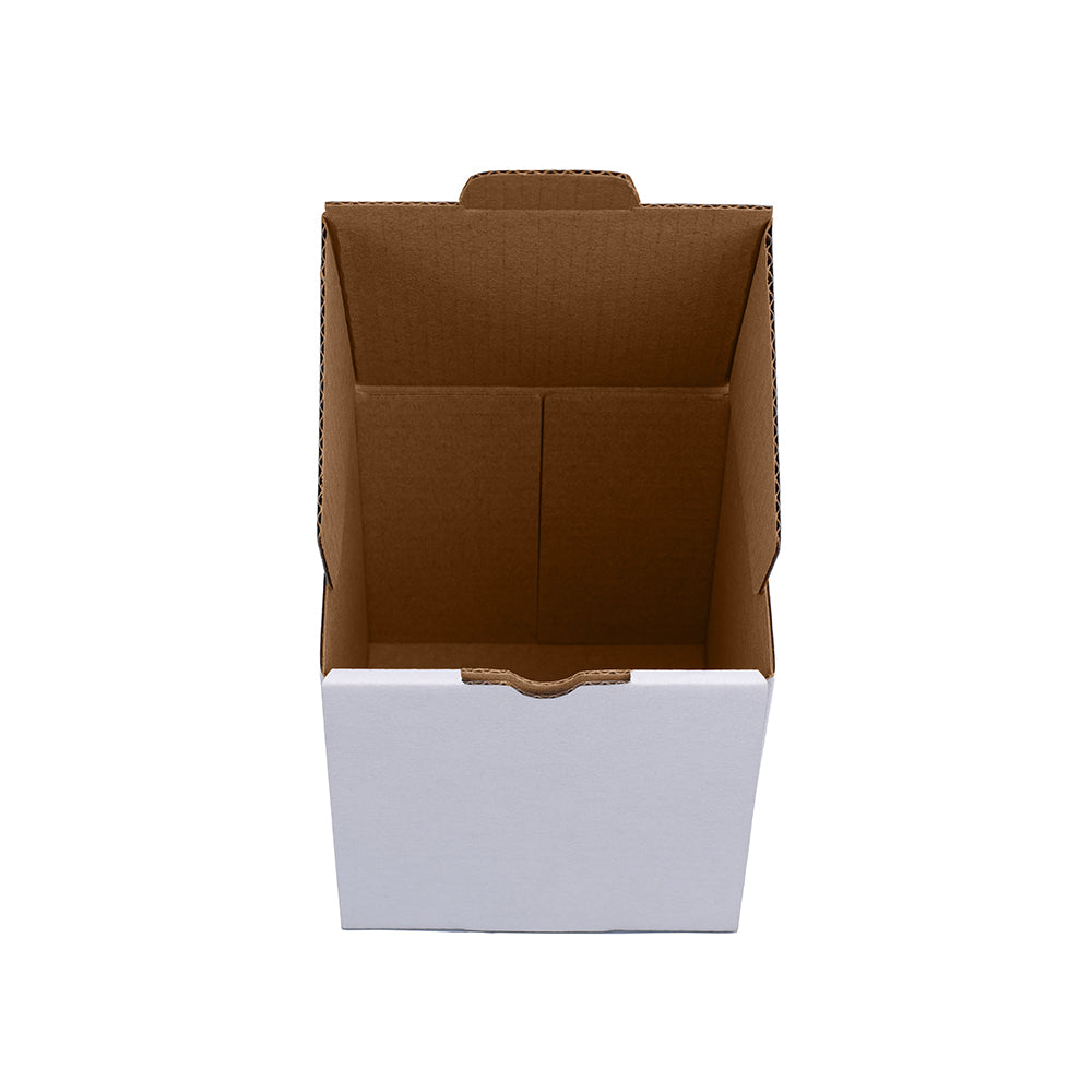 Mailing Box 100 x 100 x 100mm Die cut White / Brown
