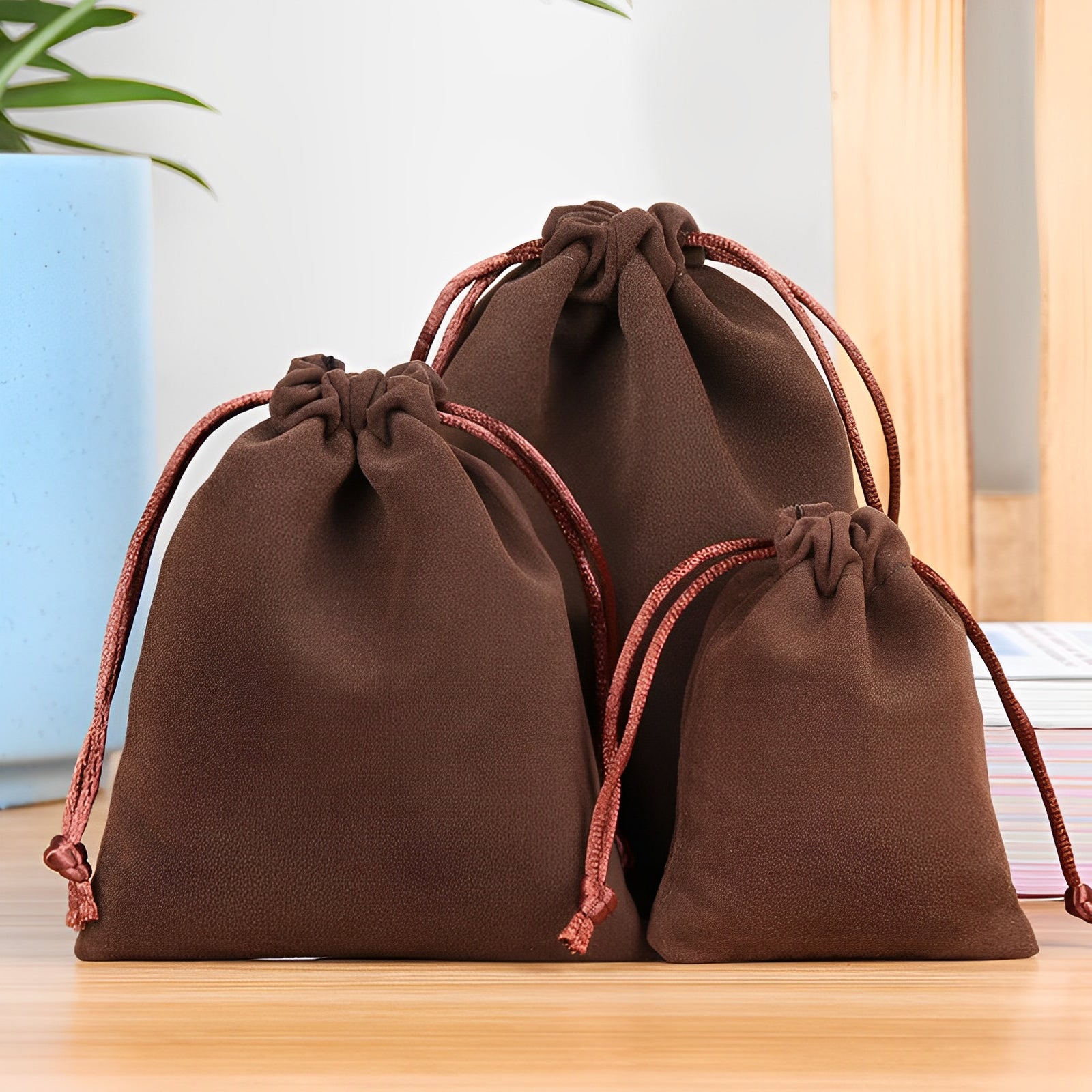 Velvet Bag 50 x 70mm Brown M287 x 200pcs