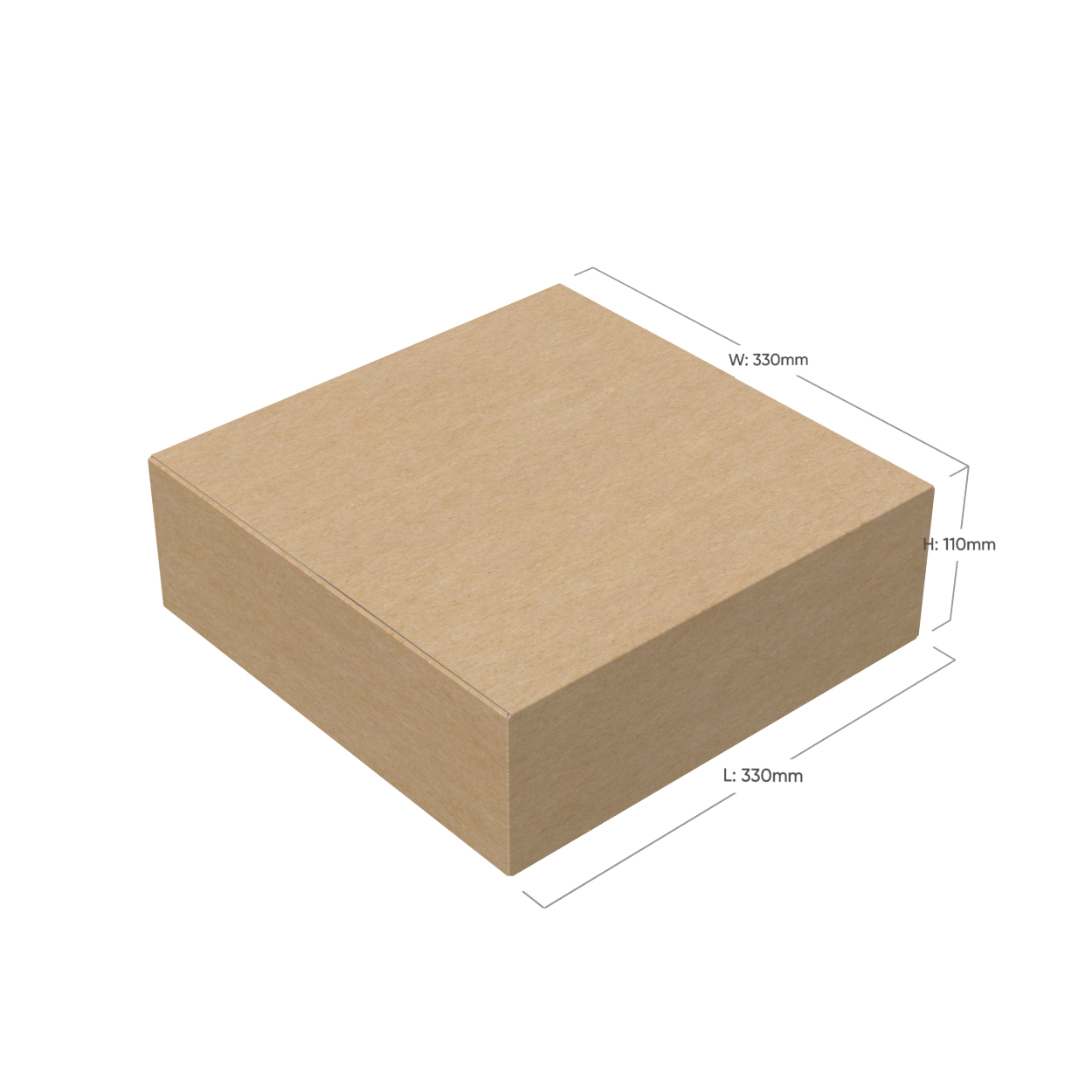 330 x 330 x 110mm Regular Brown Shipping Carton