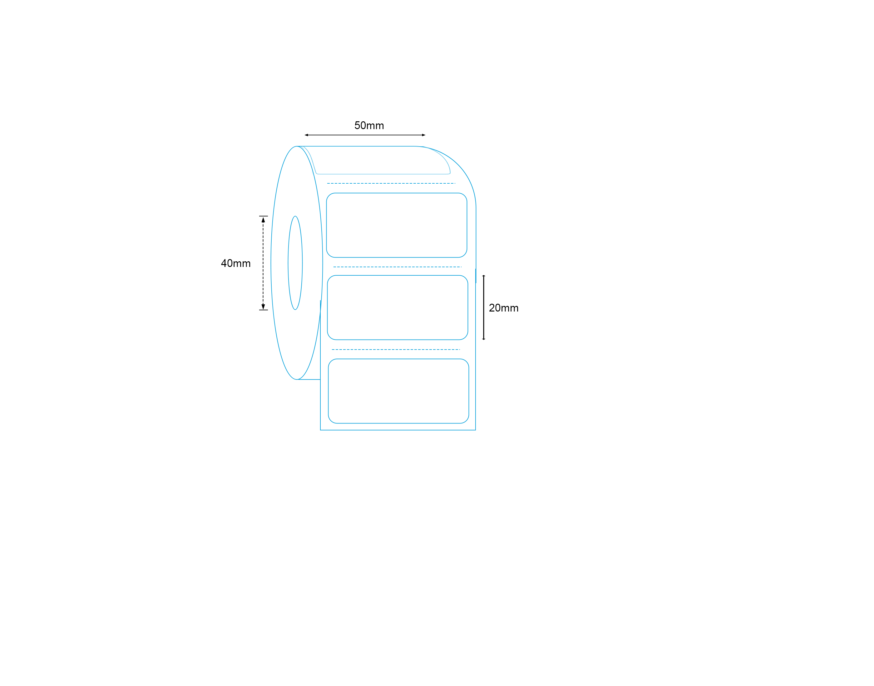 Direct Thermal Labels 50 x 20mm 2300 Labels per Roll A222 x 4 Rolls