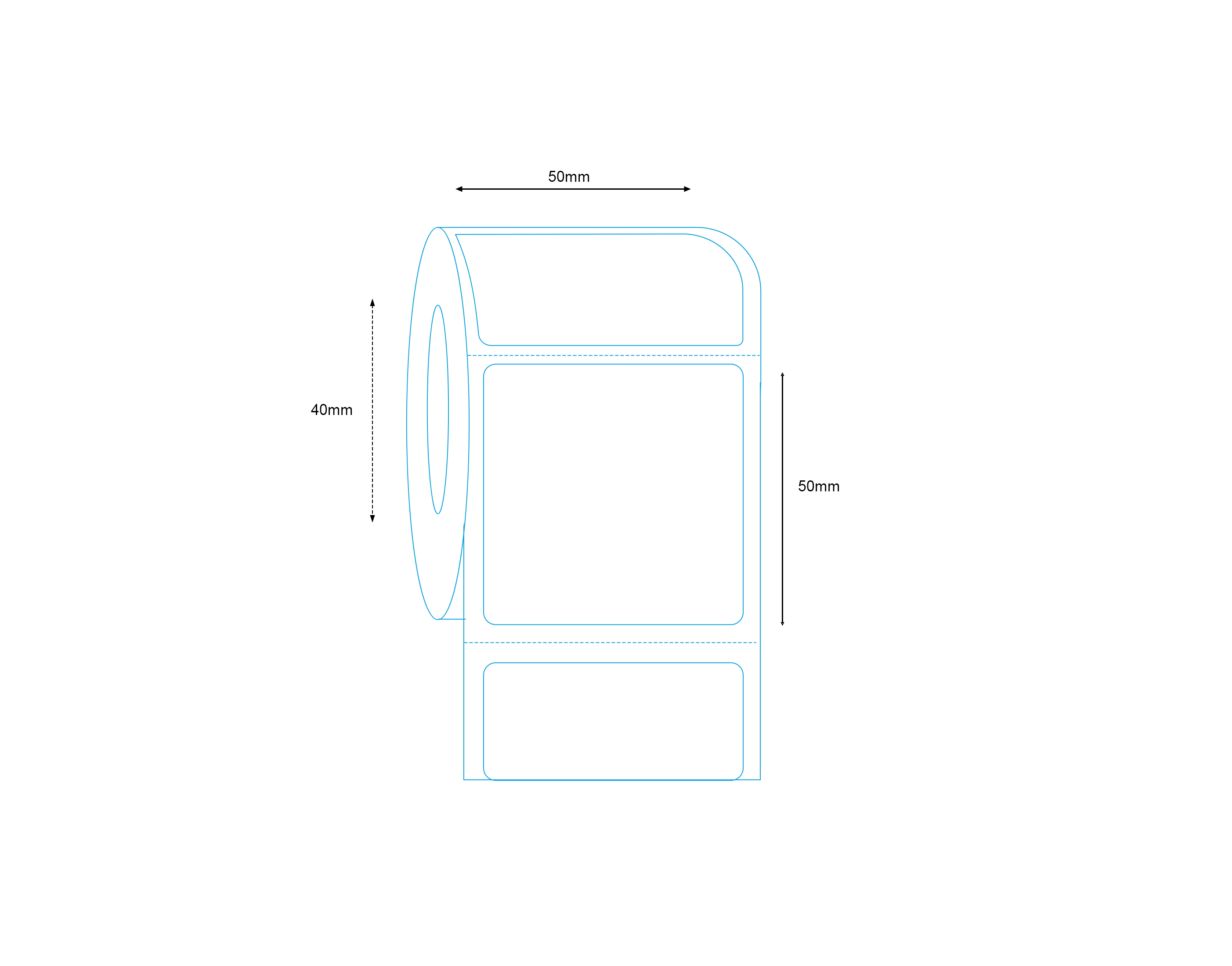 Direct Thermal Label 50mm x 50mm 500 Labels per Roll