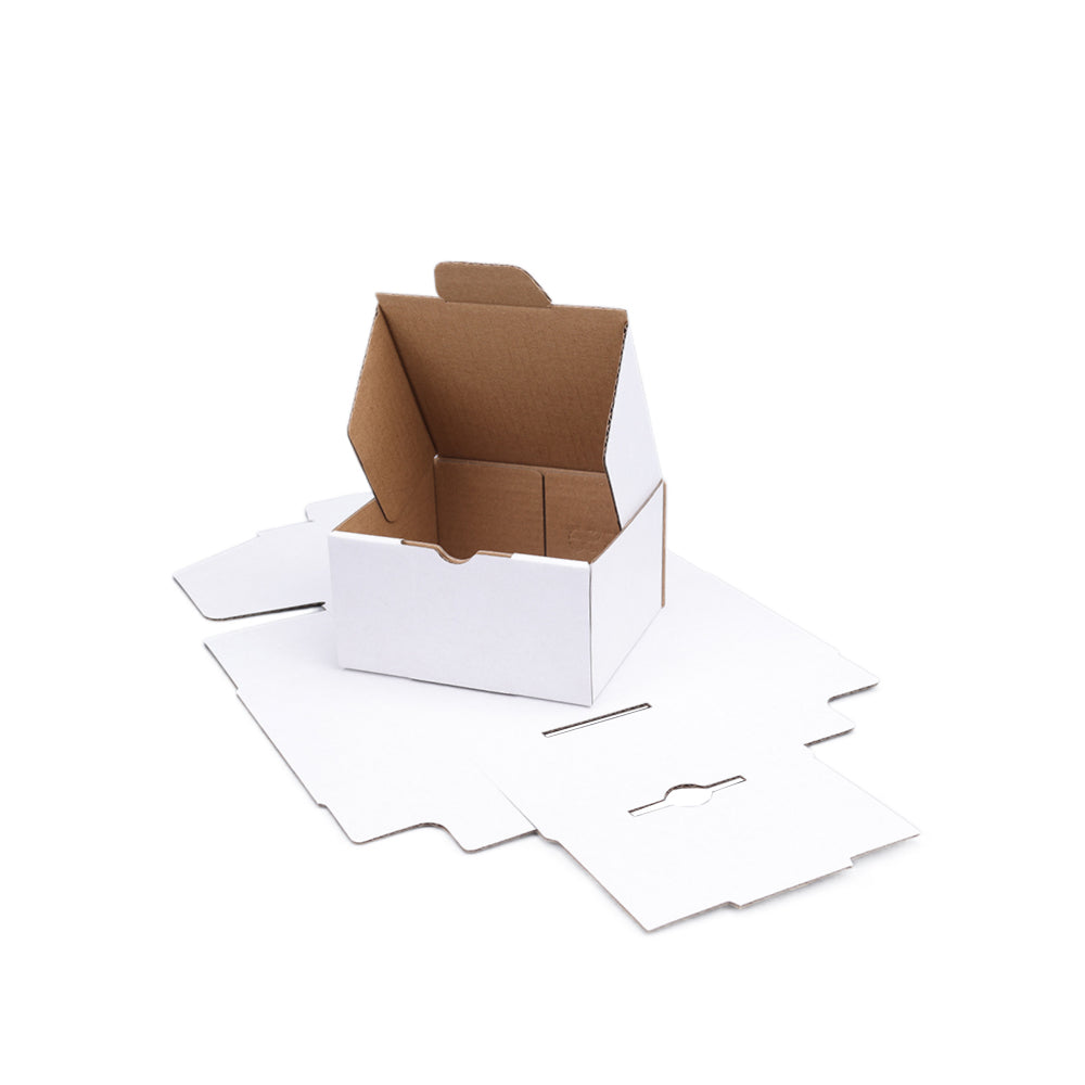 Die cut Mailing Box 100 x 90 x 55mm White B229