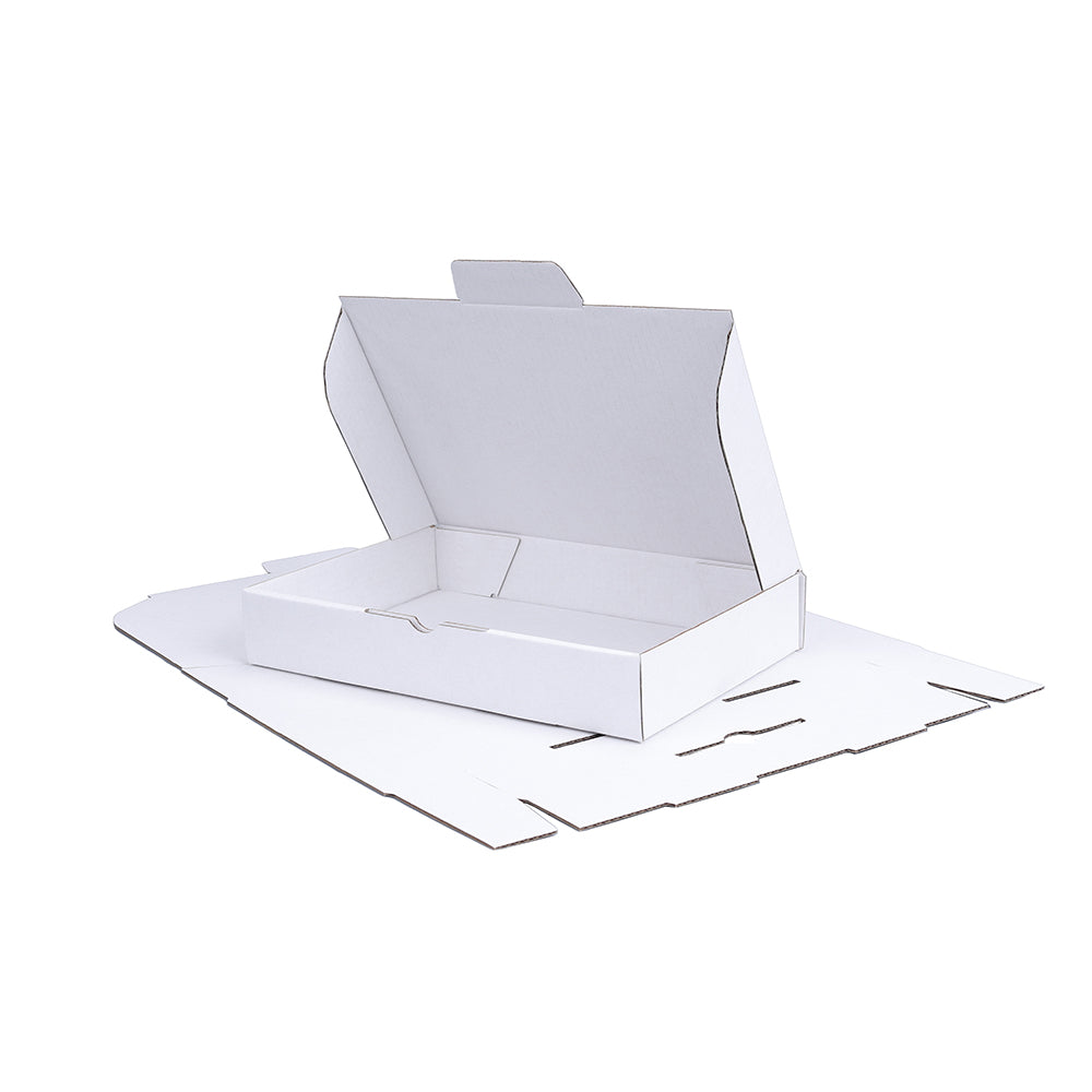 220 x 145 x 35mm Die cut Full White Mailing Box B290