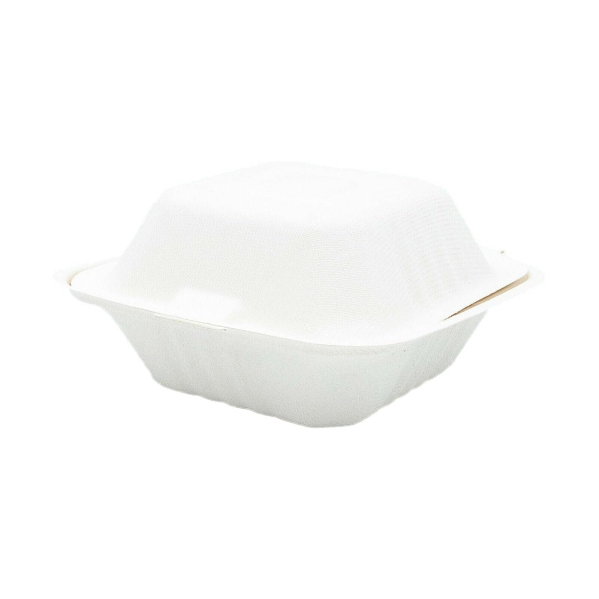 6 x 6 x 3 Sugarcane Clamshell Compostable Takeaway Food Containers 663