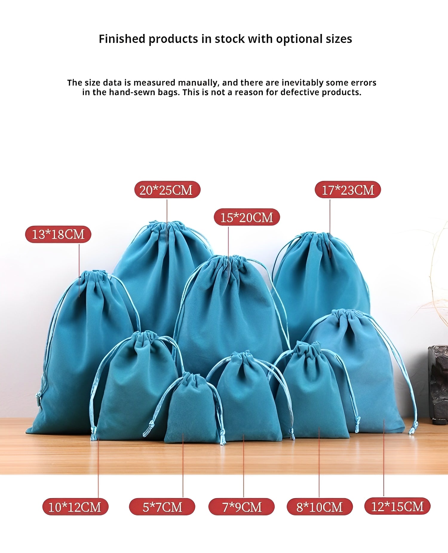 Velvet Bag 80 x 100mm Wine Red M295 x 200pcs