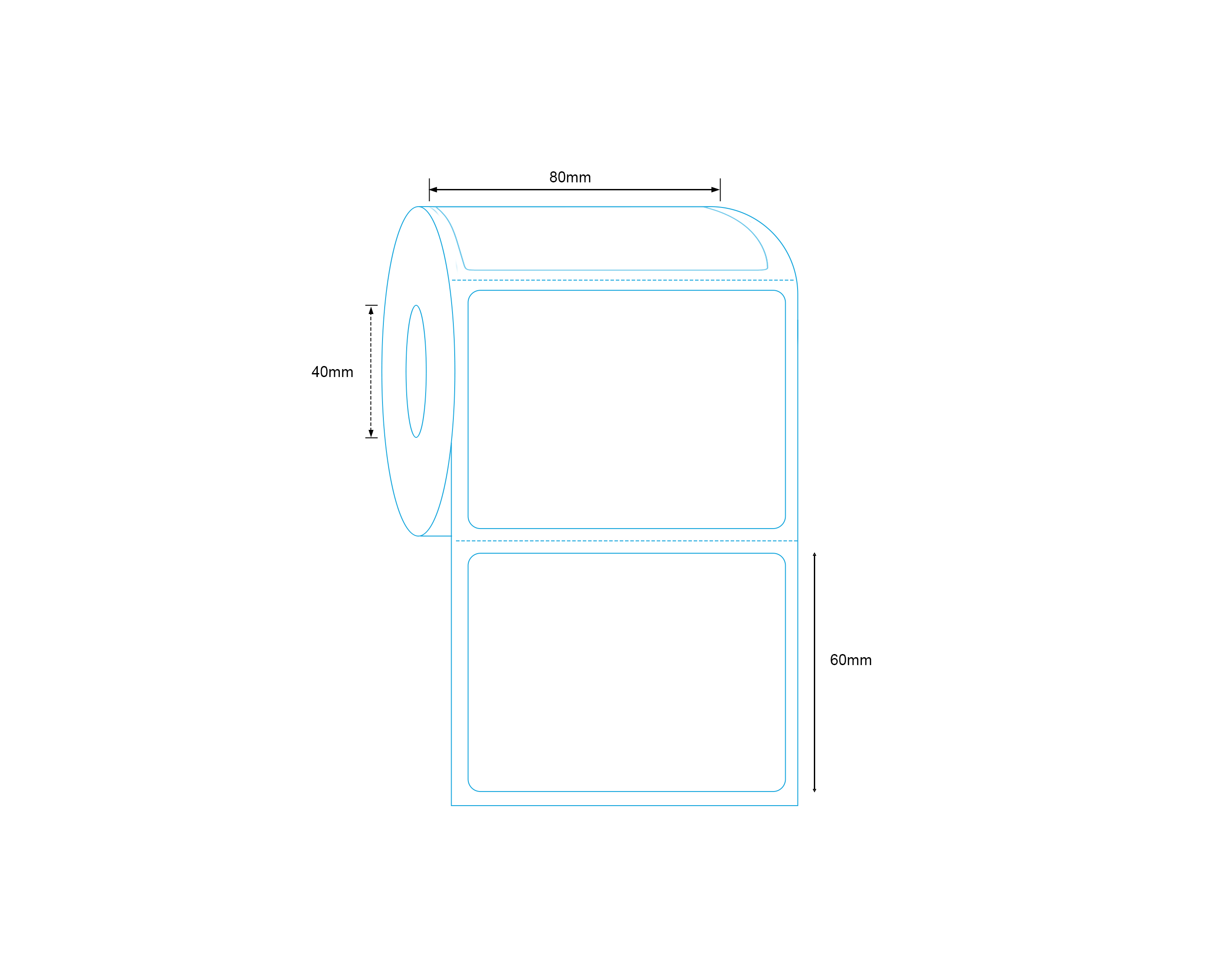 Direct Thermal Label 80mm x 60mm 500 Labels per Roll