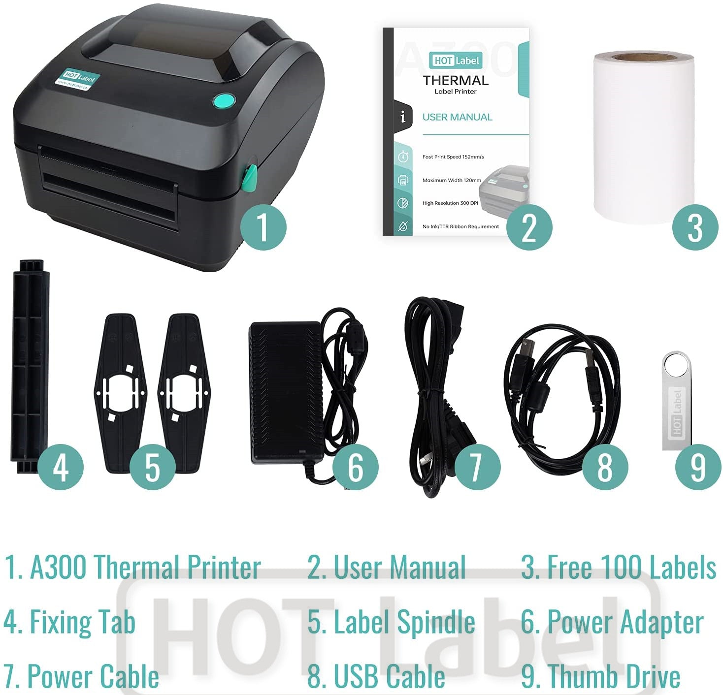 300 DPI Direct Thermal Label Printer A300
