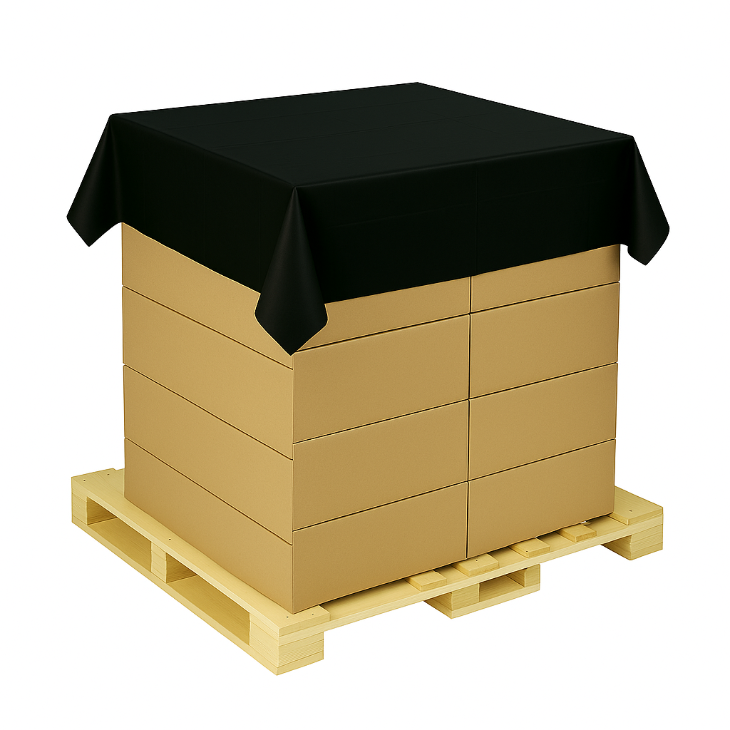 Black Pallet Top Cover Sheets 1680x1680mm 250 Caps / Roll
