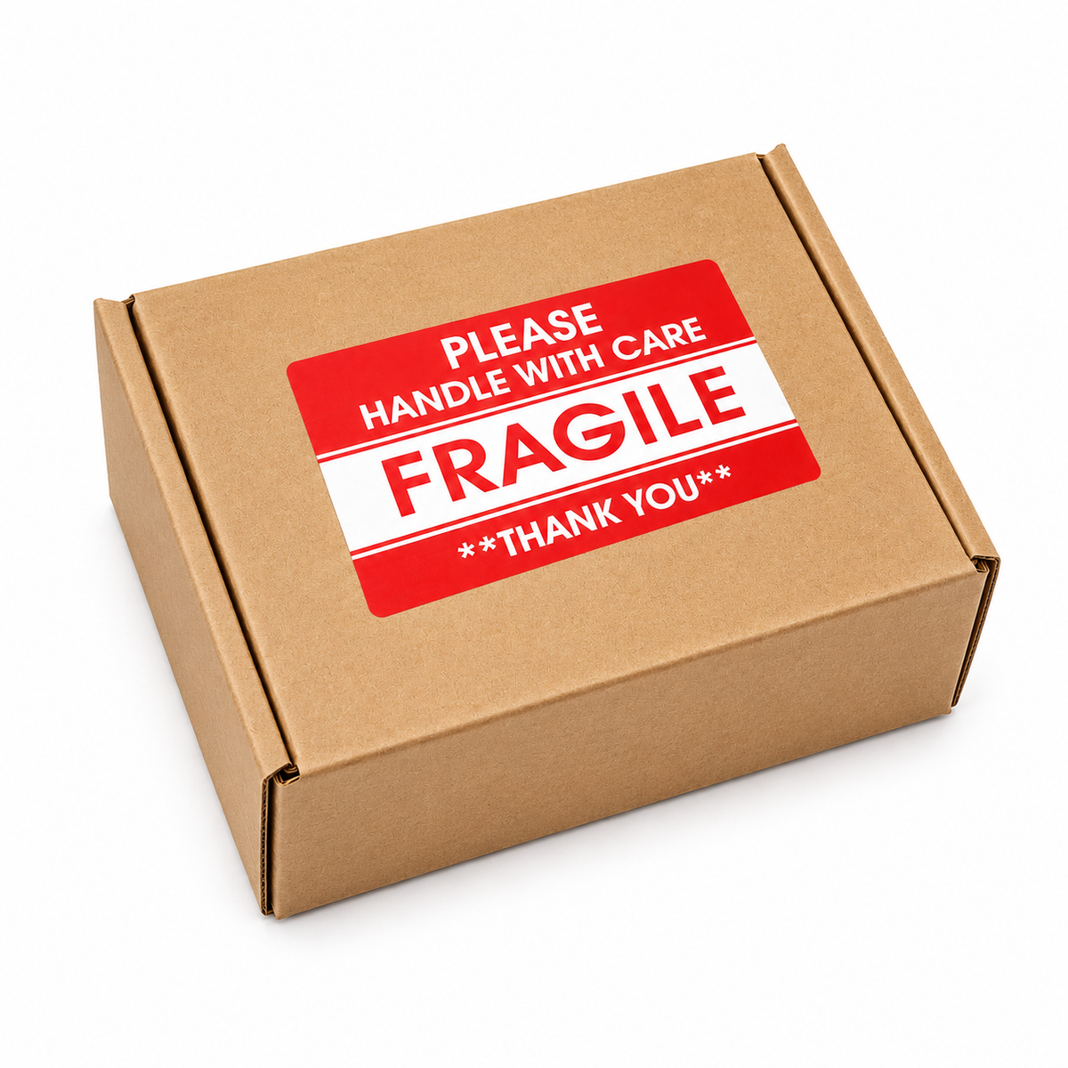 Fragile Labels 76 x 50mm Red Warning Sticker Handle With Care 500 Roll