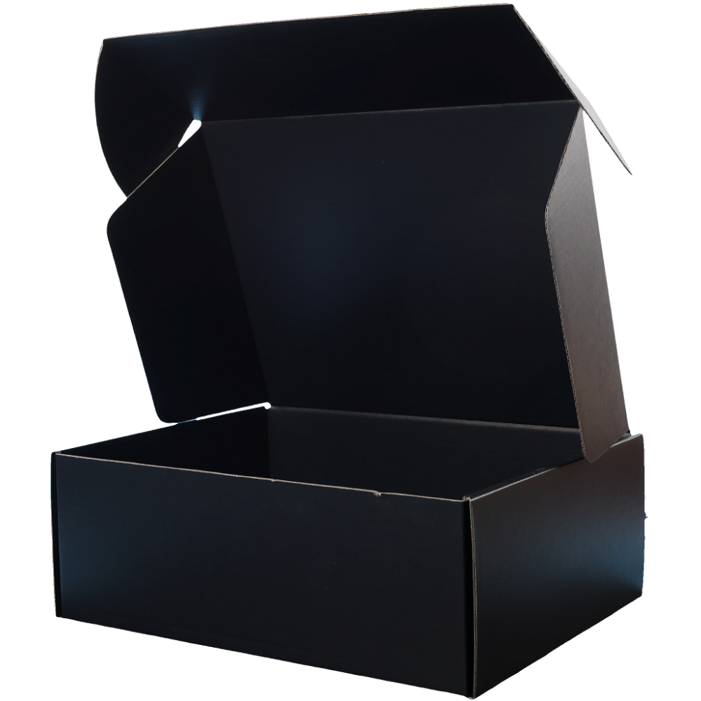 270 x 200 x 95mm Premium Tuck Full Black Mailing Box B303