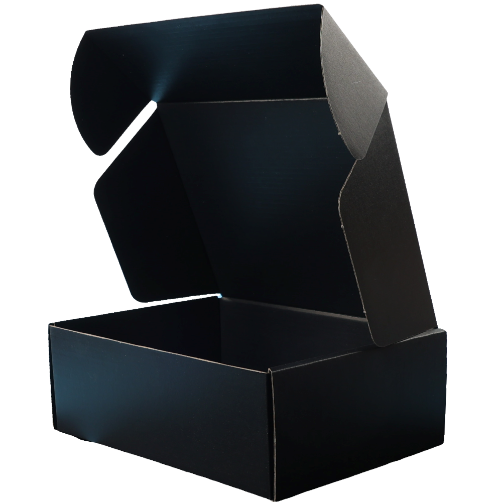 220 x 160 x 77mm A5 Premium Tuck Full Black Mailing Box B195