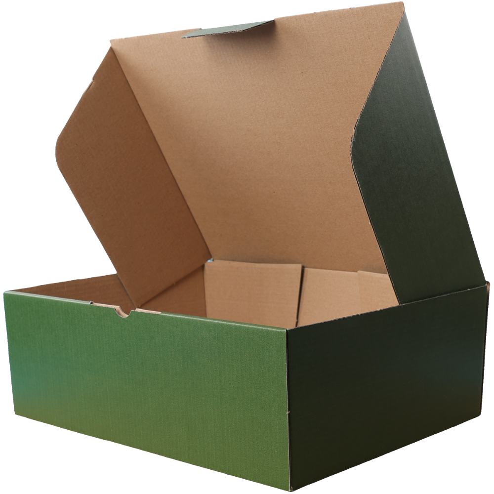 310 x 230 x 105mm A4 Die cut Green Mailing Box B60