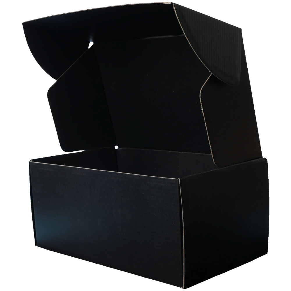 270 x 160 x 120mm Die cut Full Black Mailing Box B239