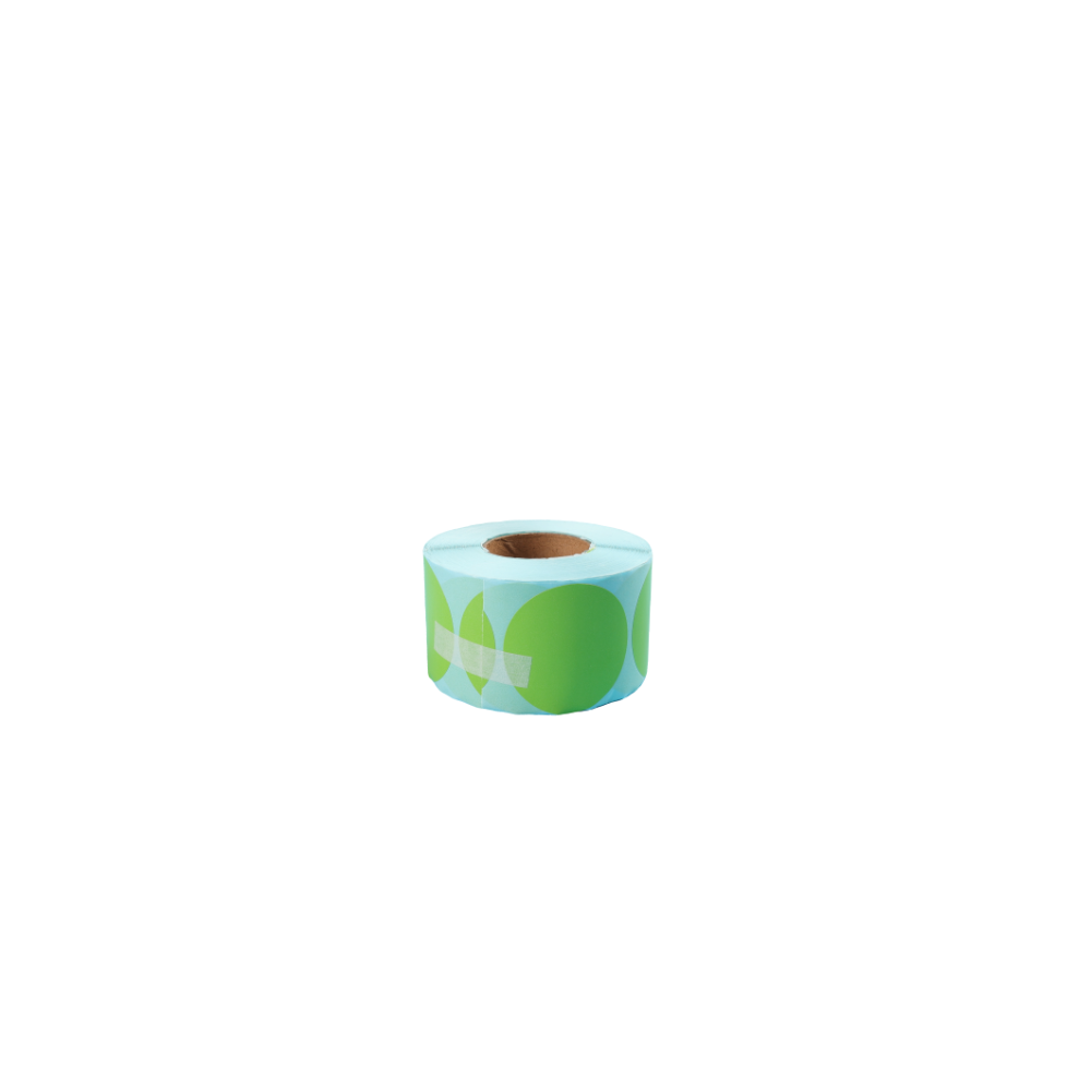 Round Direct Thermal Label 50 x 50mm 750 Green Labels per Roll A260 x 4 Rolls