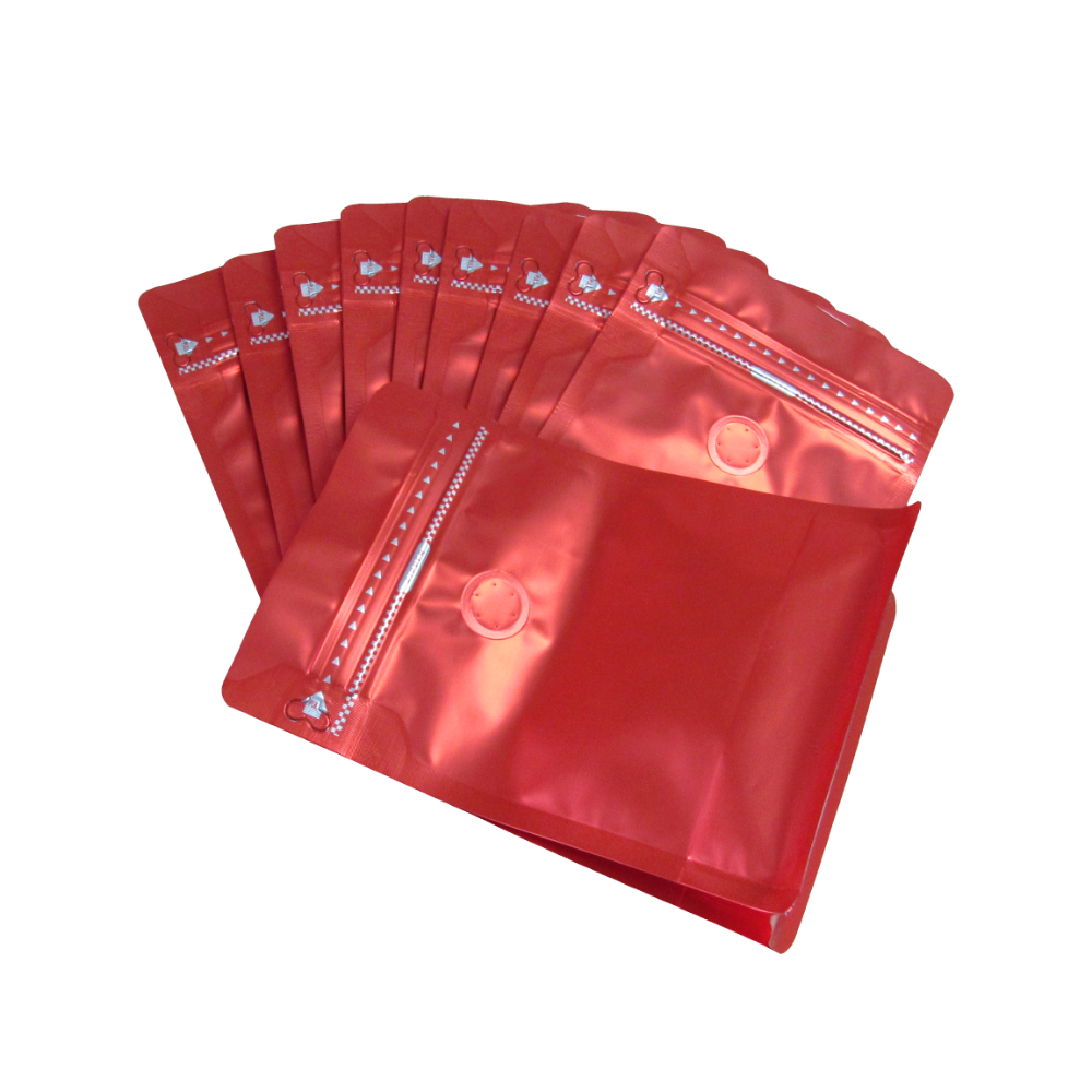 100pcs Coffee Bags with Valve 130x200mm Red M353