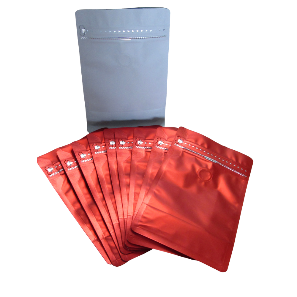 100pcs Coffee Bags with Valve 130x200mm Red M353