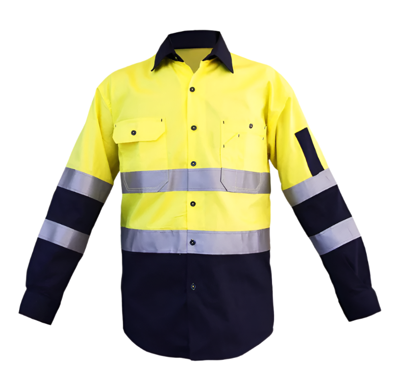 Hi Vis Yellow Shirts Reflective Tape, Light Weight Cotton