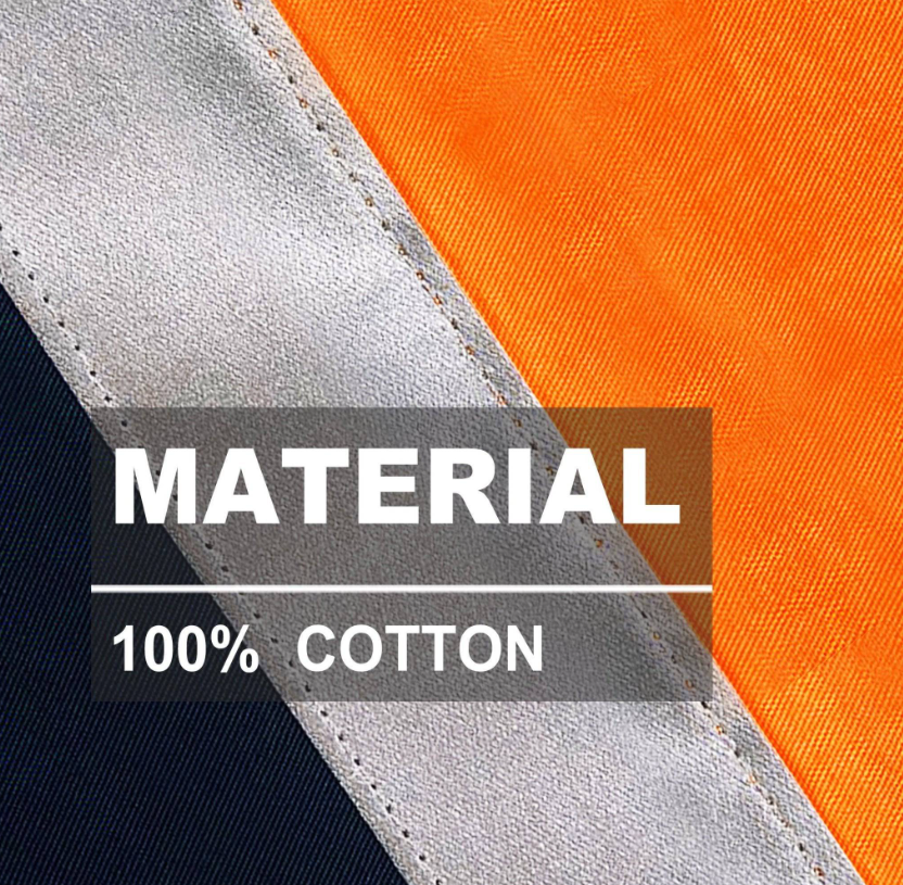 Hi Vis Orange Shirts Reflective Tape, Light Weight Cotton