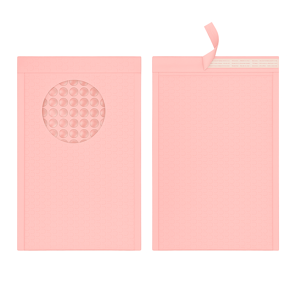 Front and Back Rose Pink Bubble Mailer G1 160x230mm