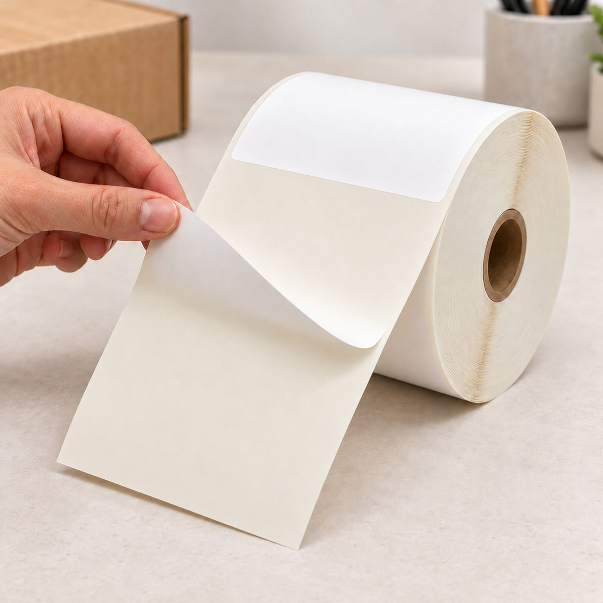 Direct Thermal Labels 100 × 150mm – 350 Labels per Roll, Pack of 16 - peel scene