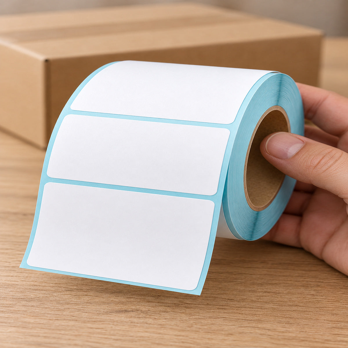 Direct Thermal Label 100x50mm 960 Labels x2 Rolls - handling scene