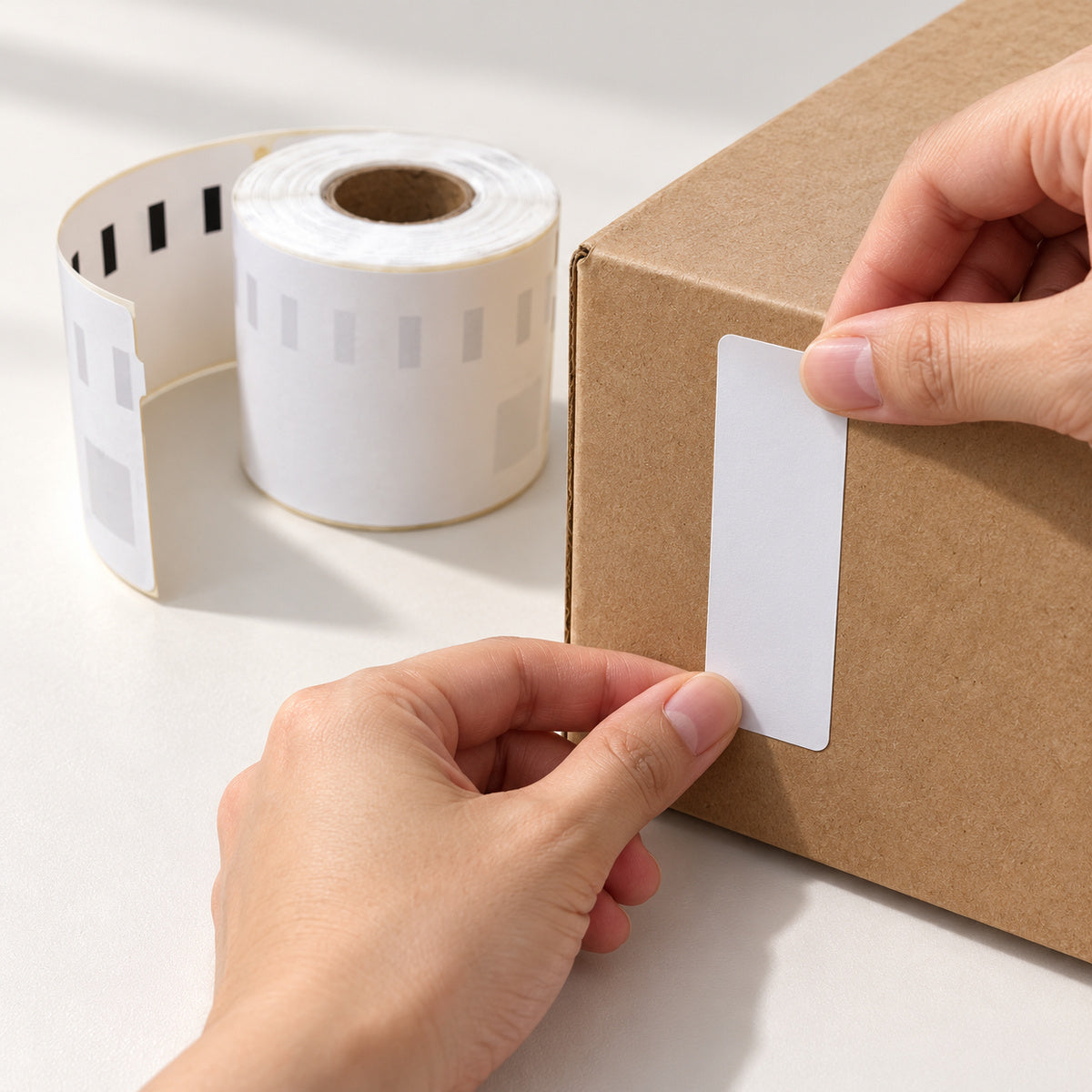 Compatible White Label Roll 28mm x 89mm Dymo SD99010 / S0722370 - application scene