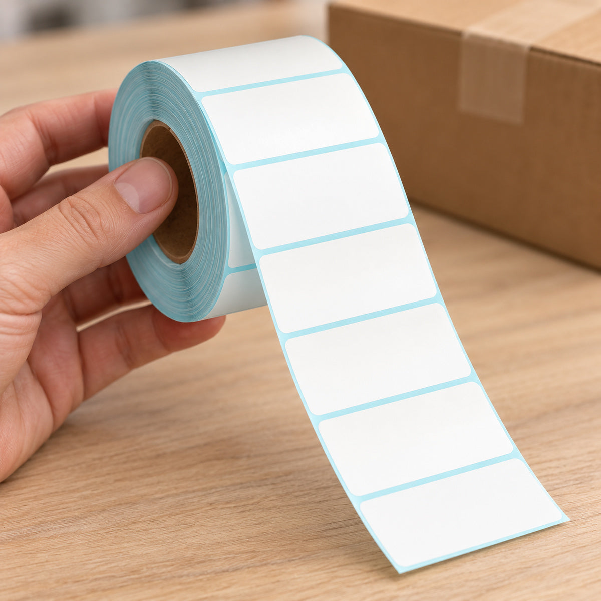 Direct Thermal Label 60mm x 30mm 800 Labels per Roll - handling scene