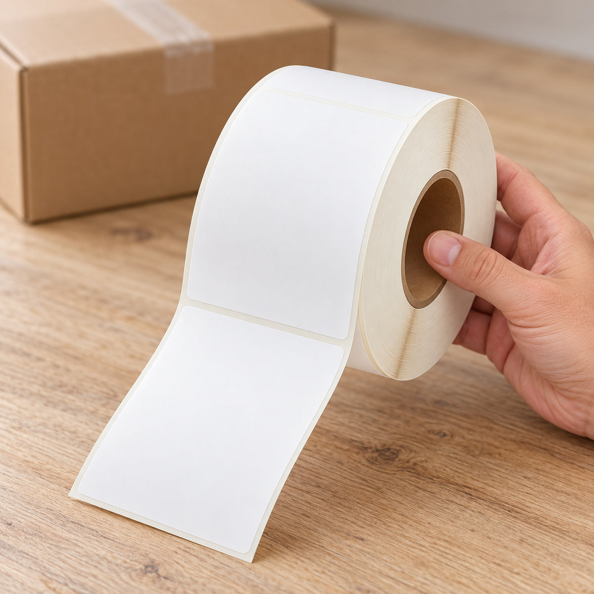 Direct Thermal Label 100 x 187mm 76mm Core 1000/Roll - handling scene