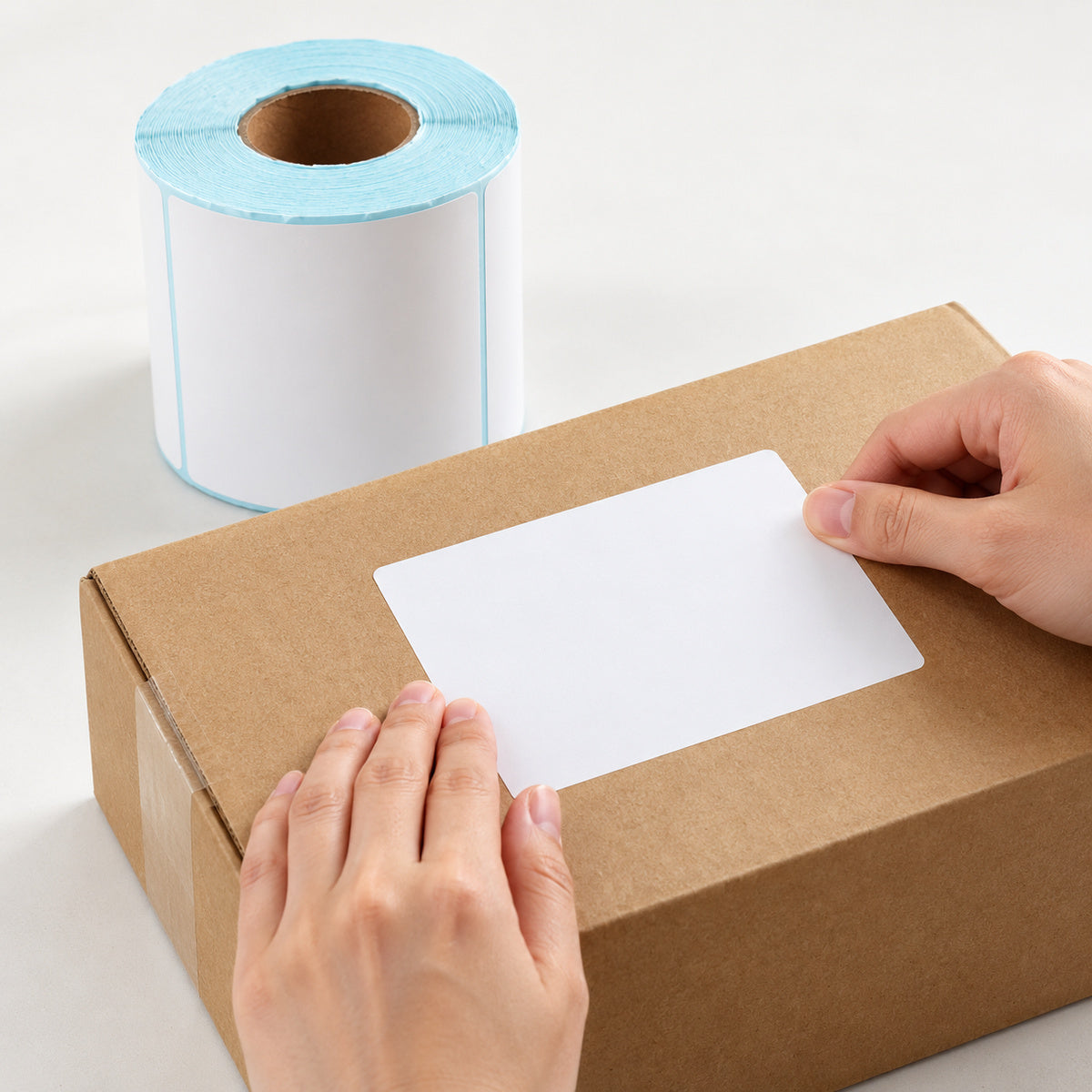 Direct Thermal Labels 100 x 75mm 500 Labels per Roll A213 x 8 Rolls - application scene