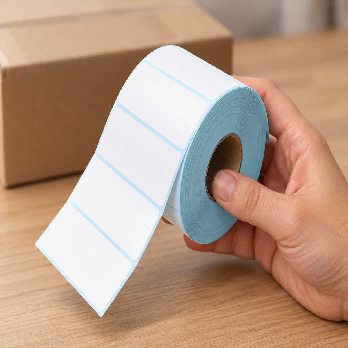 Direct Thermal Label 100 x 35mm 1400 Labels per Roll A214 x 6 Rolls - handling scene