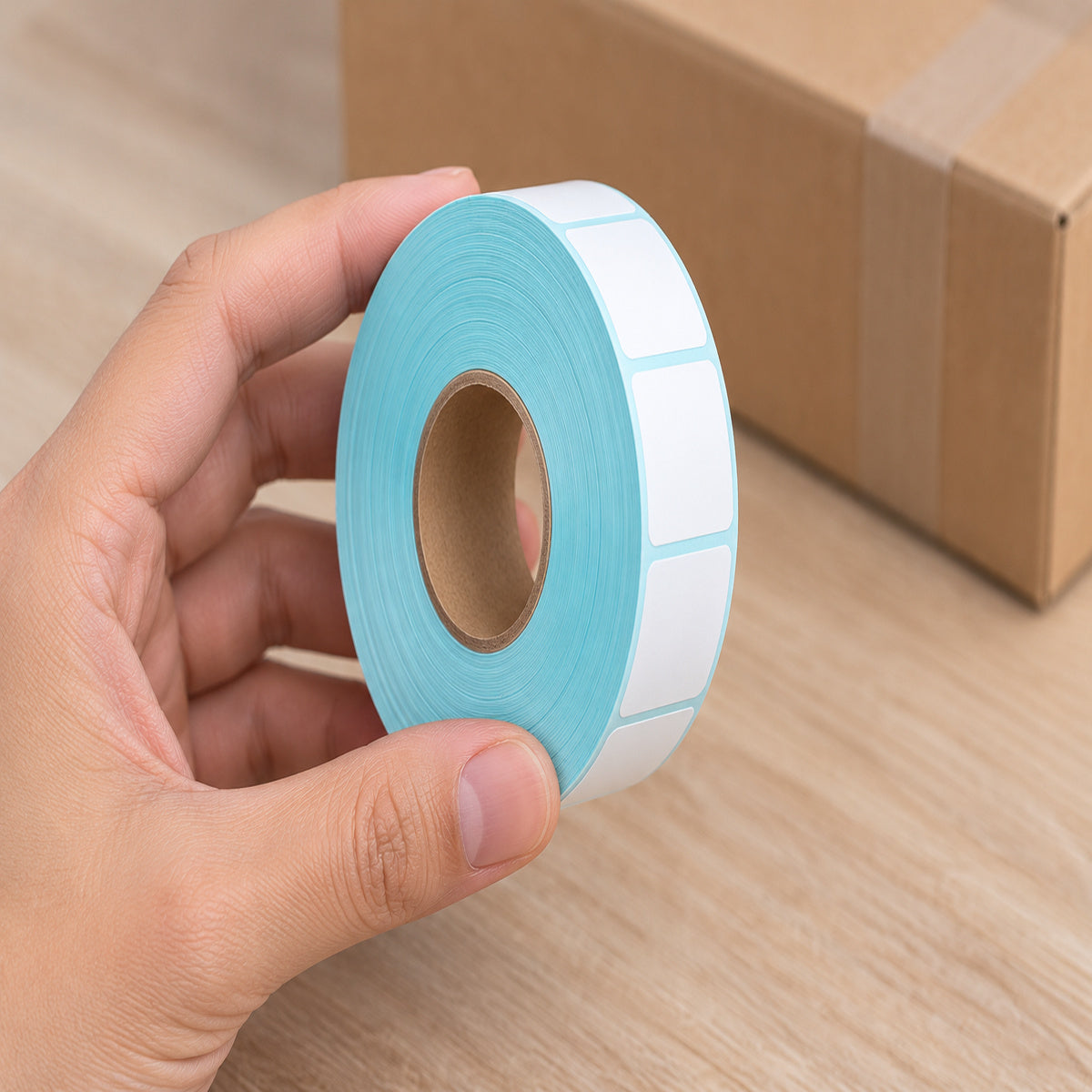 Direct Thermal Label 25.4 x 25.4mm 2000 Labels per Roll A226 x 24 Rolls - handling scene