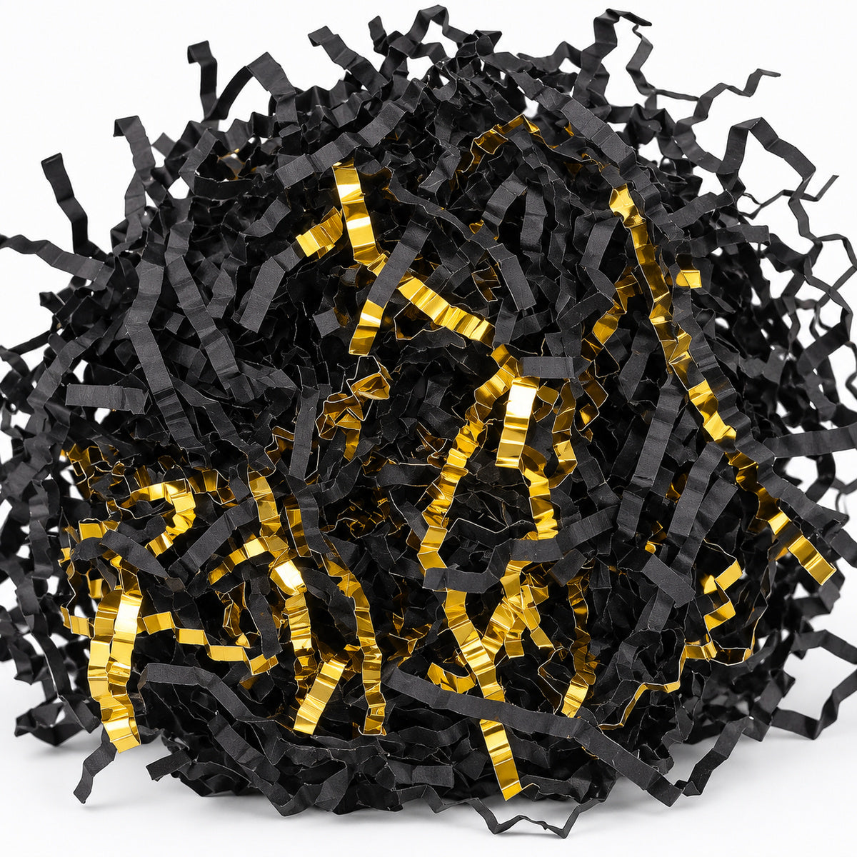 Black and Gold Mix shredded paper filler - texture
