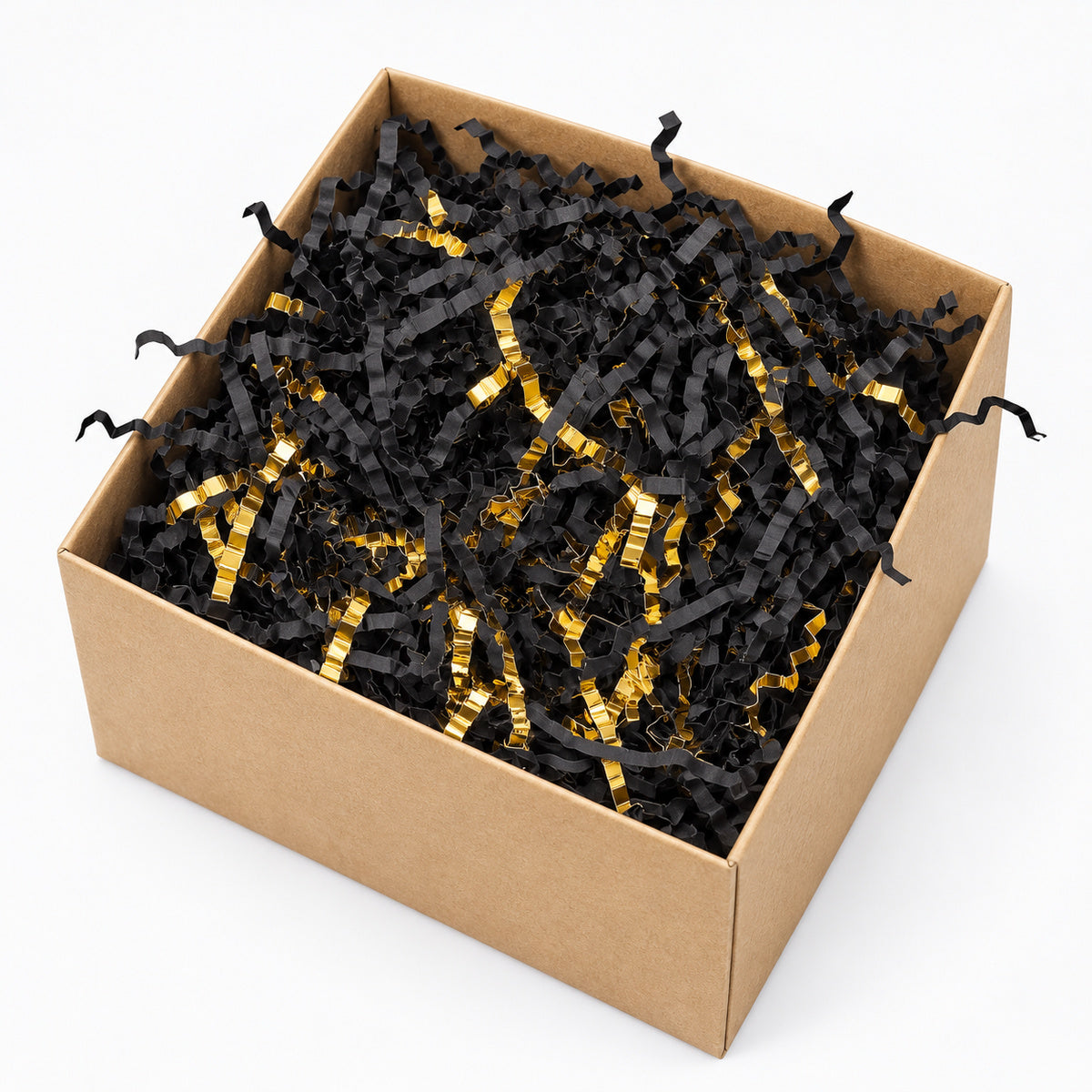 Black and Gold Mix shredded paper filler - box fill
