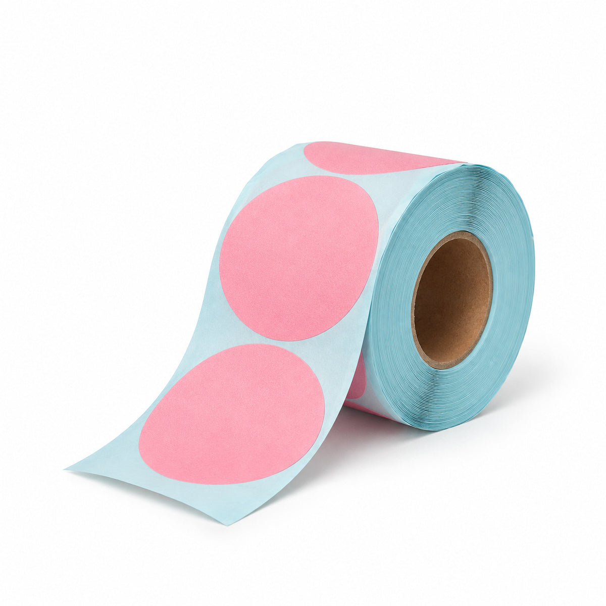 Direct Thermal Label 50 x 50mm 750 Pink Labels per Roll A258 x 4 Rolls - unrolled