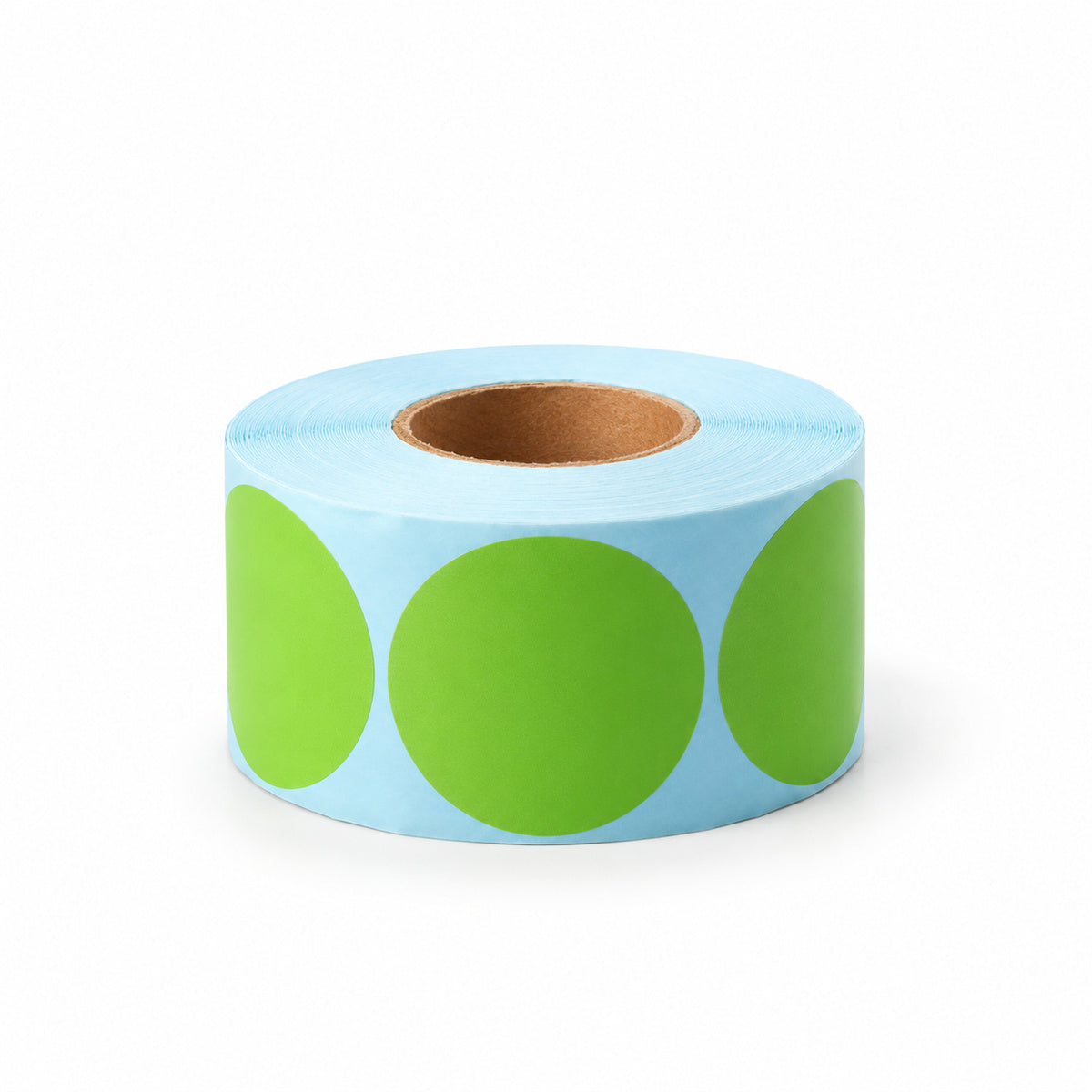 Round Direct Thermal Label 50 x 50mm 750 Green Labels per Roll A260 x 16 Rolls - main