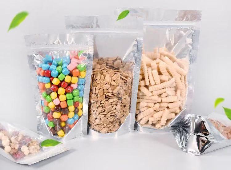 100pcs Aluminium Foil Zipper Stand Up Food Pouches Bags 200x300mm + 5cm M263