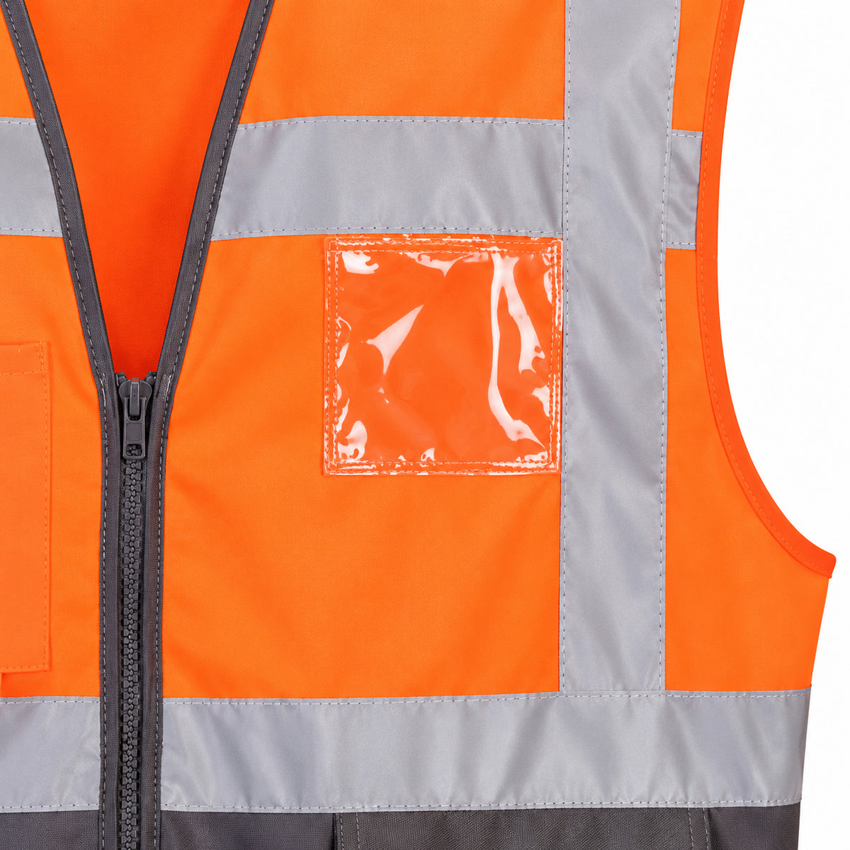 Hi-Vis Contrast Executive Vest Orange/Grey - id detail